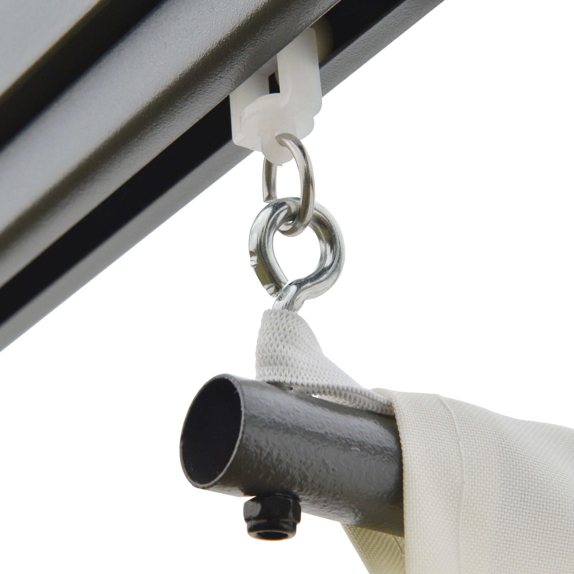 Outsunny 3 x 3(m) Outdoor Pergola Retractable Canopy Wall Mounted Gazebo Patio Shelter Sun Shade, Cream White - North Peak Garden Furniture