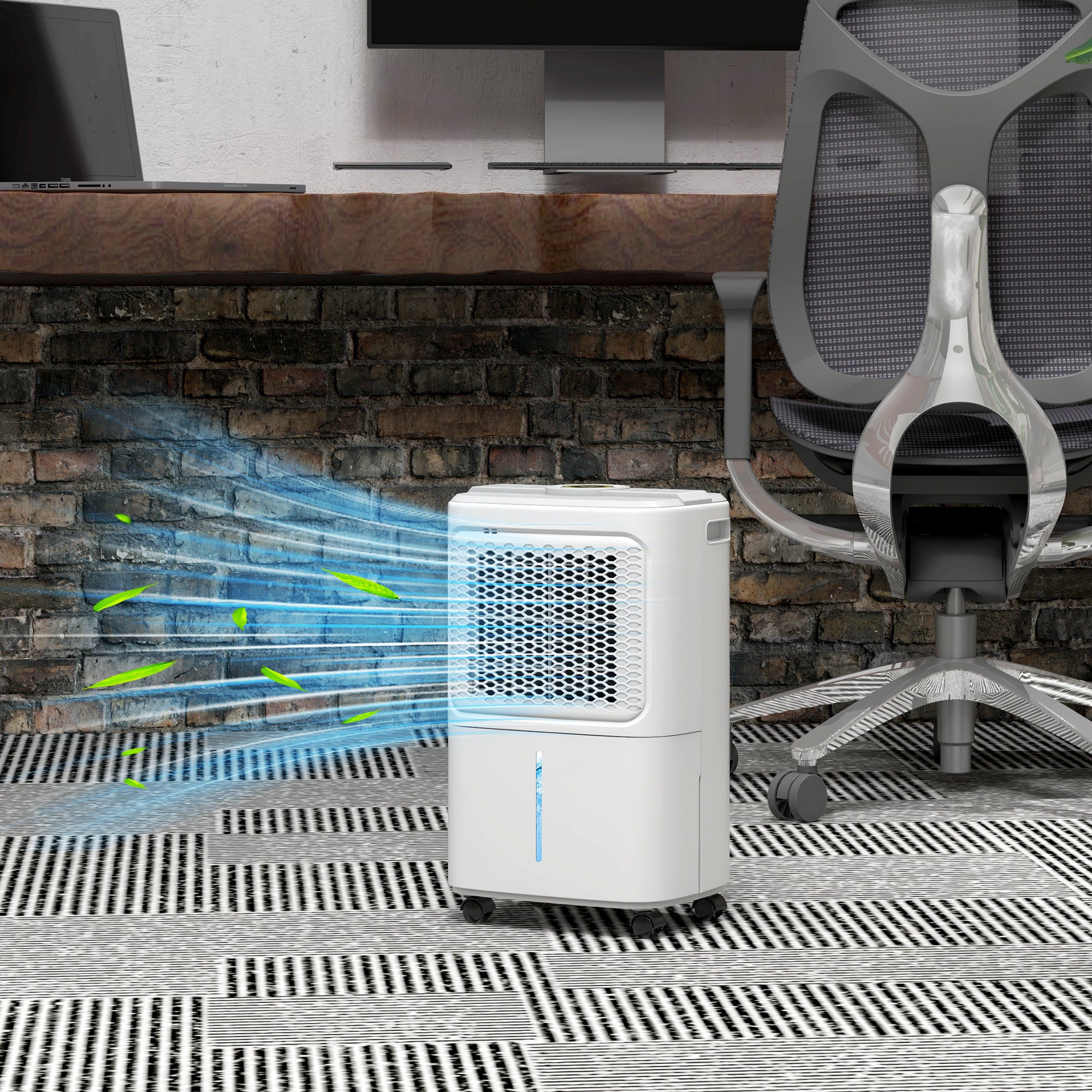 HOMCOM 12L/Day Dehumidifier with Continuous Drainage, 1.6L Water Tank, 24H Timer, Digital Humidity Display, Humidity Light, Dehumidifier for Home Damp, Bedroom, Condensation, Mould, Laundry Drying - North Peak Garden Furniture