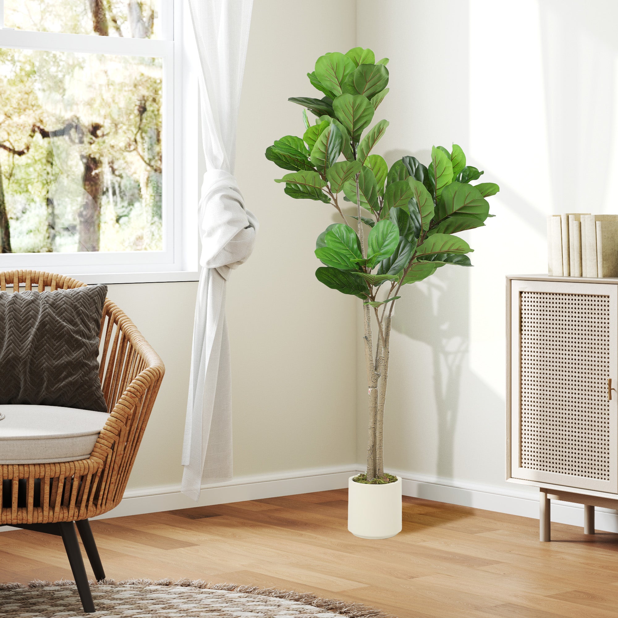 HOMCOM 150cm Artificial Ficus Tree - Green