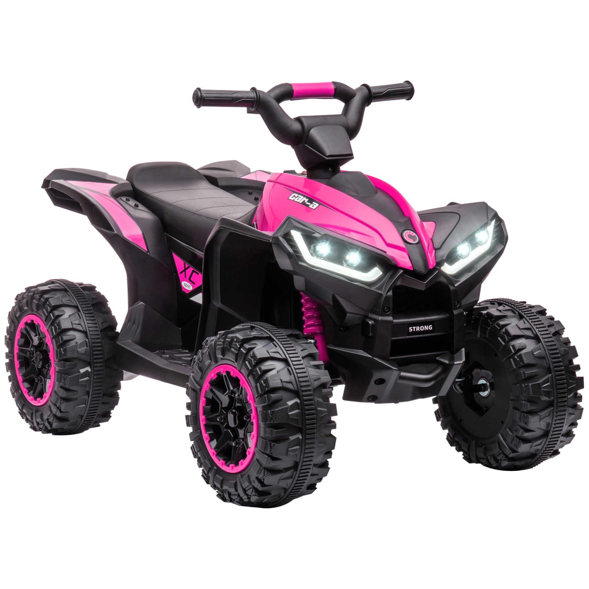 HOMCOM 12V Ride-On Quad Bike w/ Music, Horn, for Ages 3-5 Years - Pink - North Peak Garden Furniture