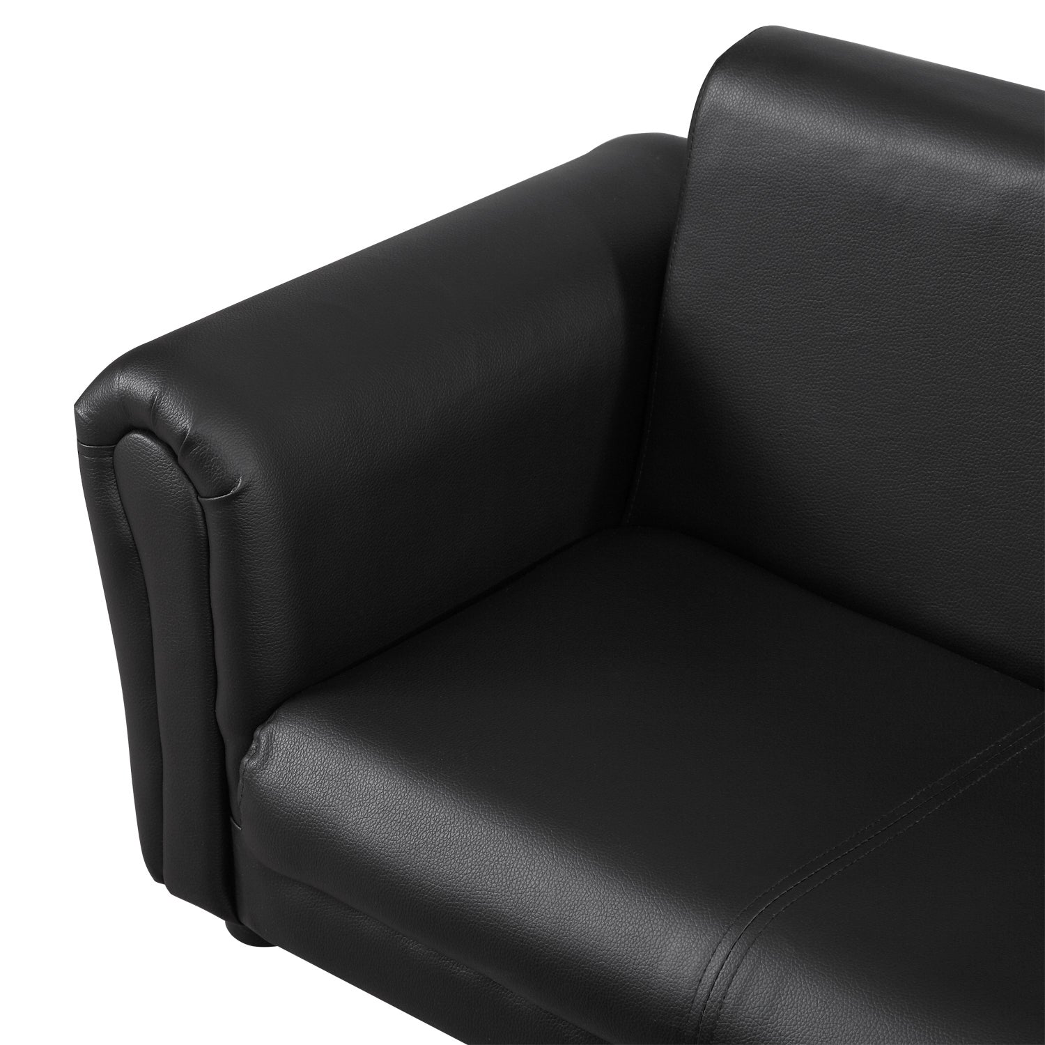 HOMCOM Kids Sofa Bed Kids Twin Sofa Toddler Chair 2 Seater Kids Twin Sofa Chair Boys Girls Couch w/ Footstool (Black) - North Peak Garden Furniture