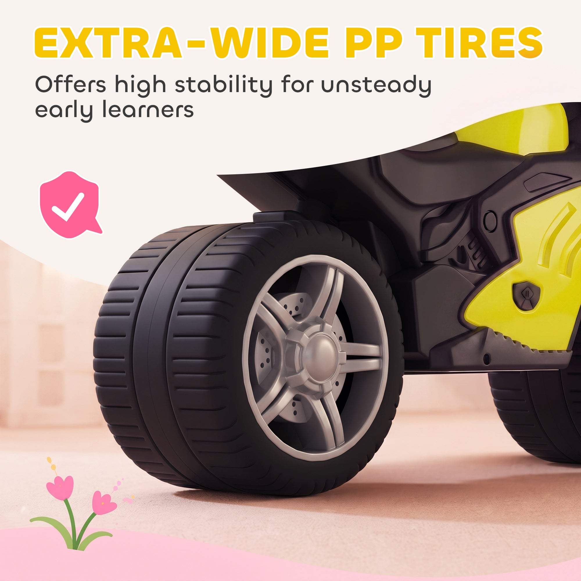 AIYAPLAY Balance Bike with Music Extra-Wide Wheels Toddler Bike for Boys Girls Green