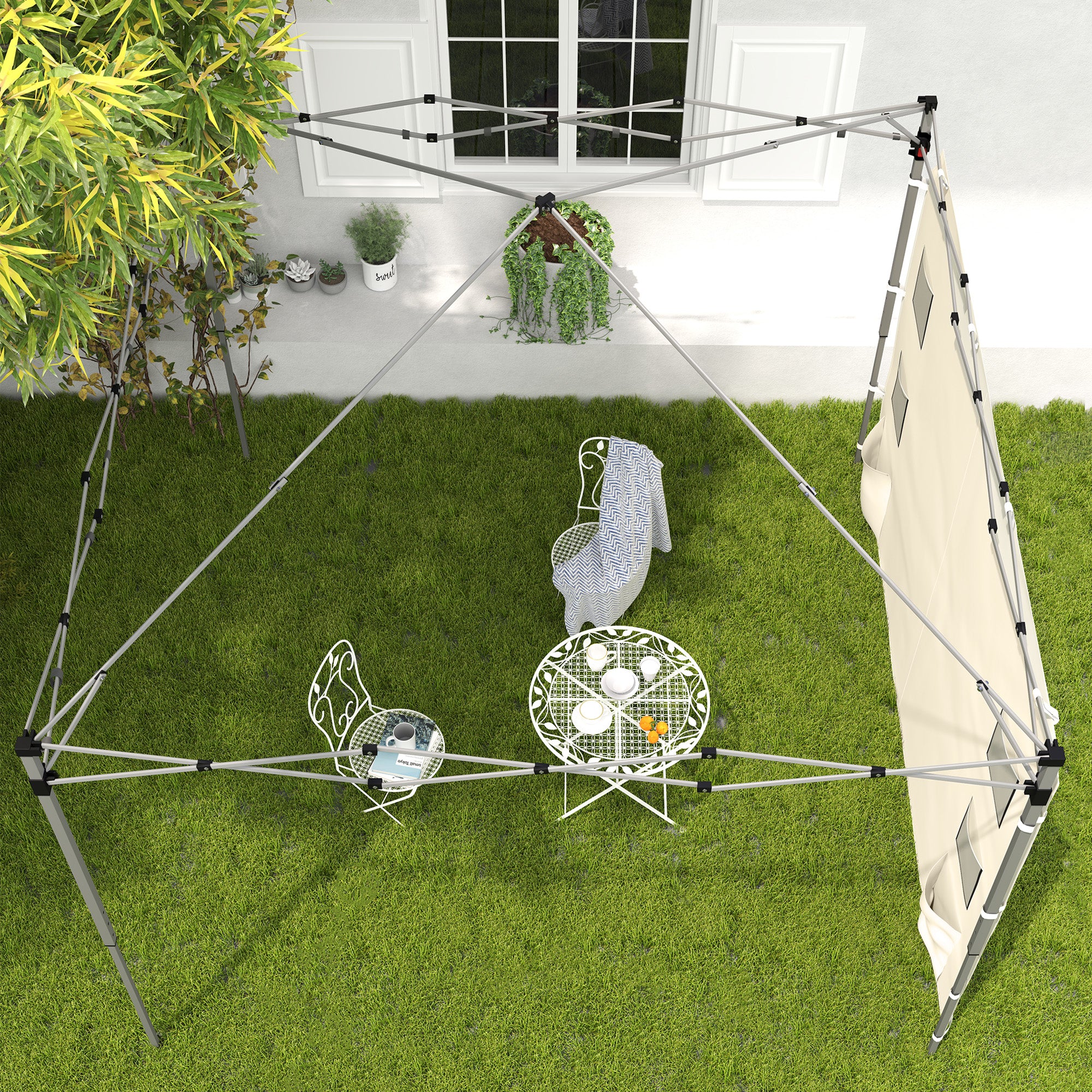 Outsunny 195 x 295cm Replacement Gazebo Sidewall - Beige - North Peak Garden Furniture