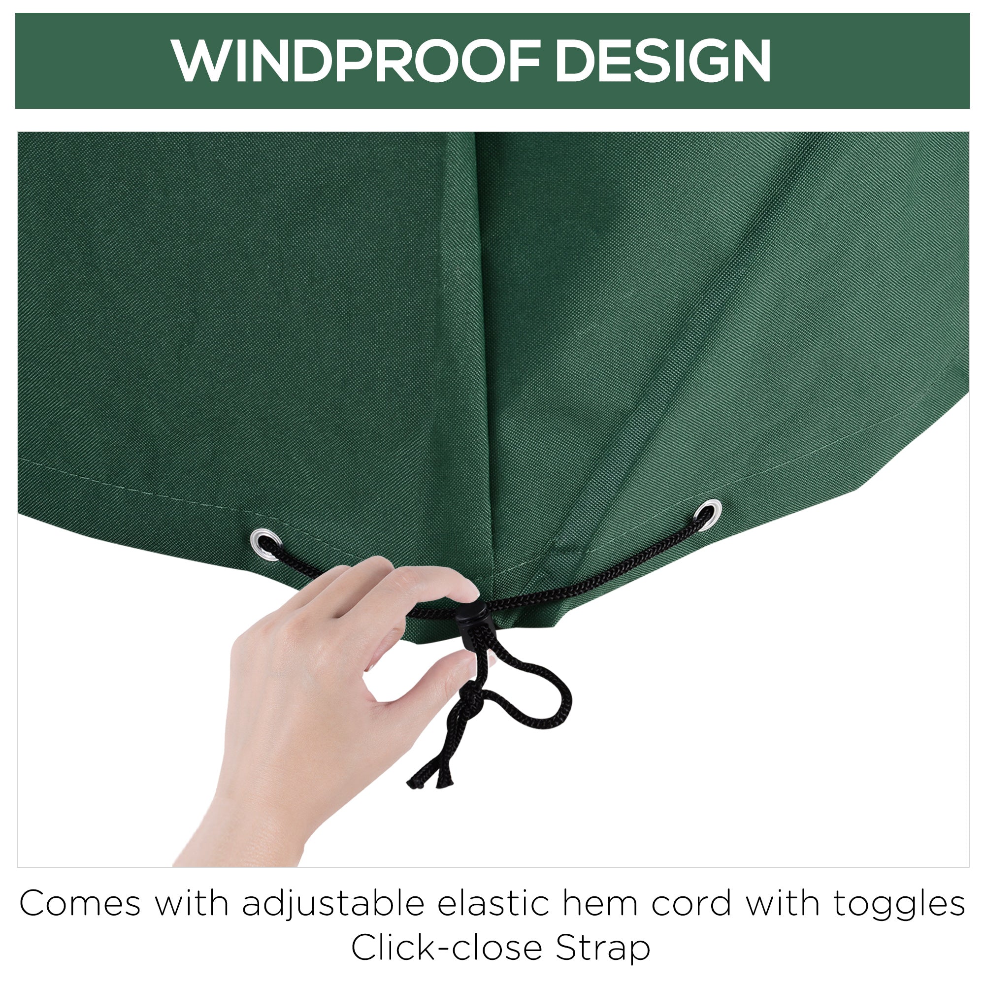 Outsunny 600D Oxford Patio Set Cover Outdoor Garden Rattan Furniture Protection Cover Protector Waterproof Anti-UV, Green, 245 x 165 x 55cm - North Peak Garden Furniture