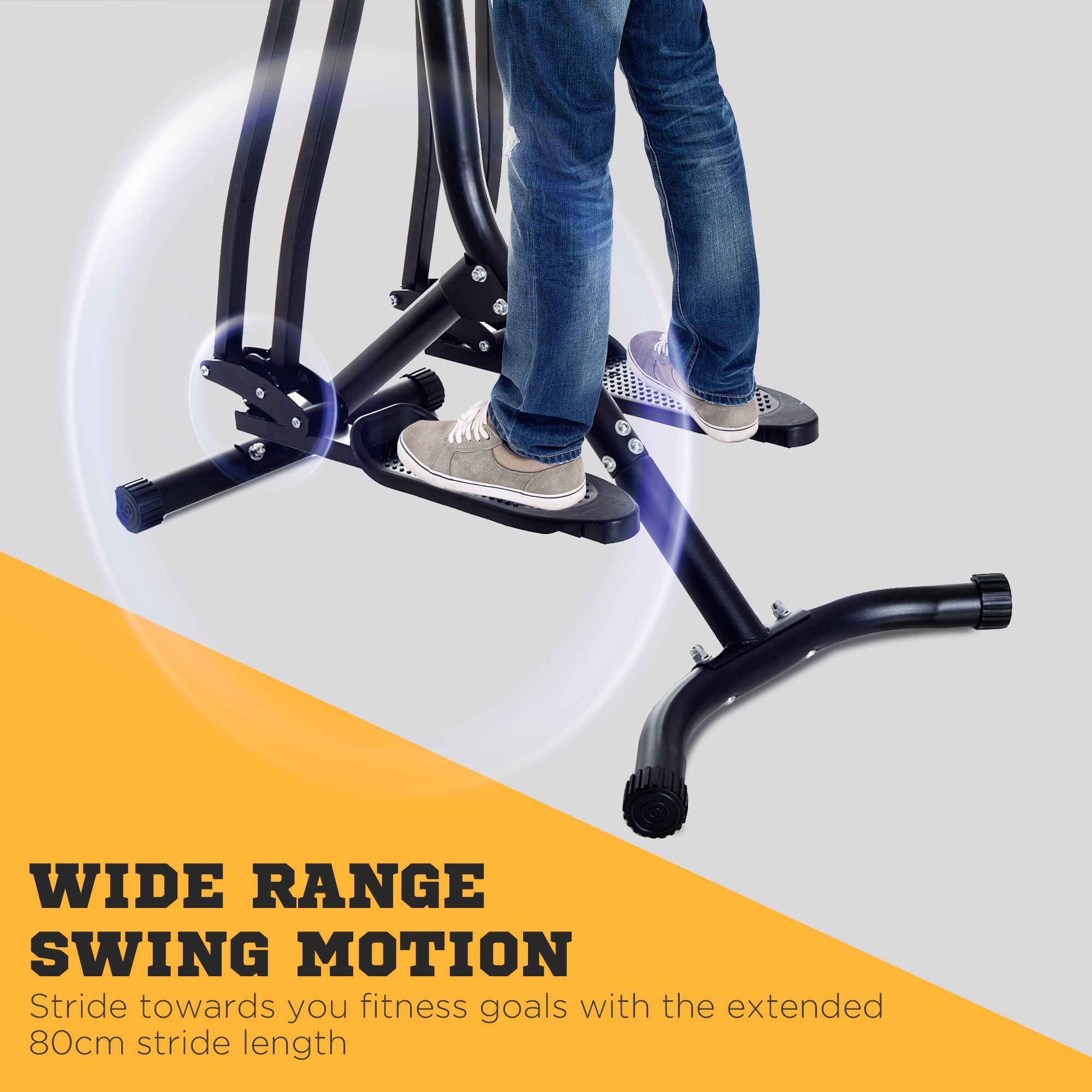 HOMCOM Air Walker Glider, Cross Trainer Fitness Machine, with LCD, for Home Gym, Black - North Peak Garden Furniture