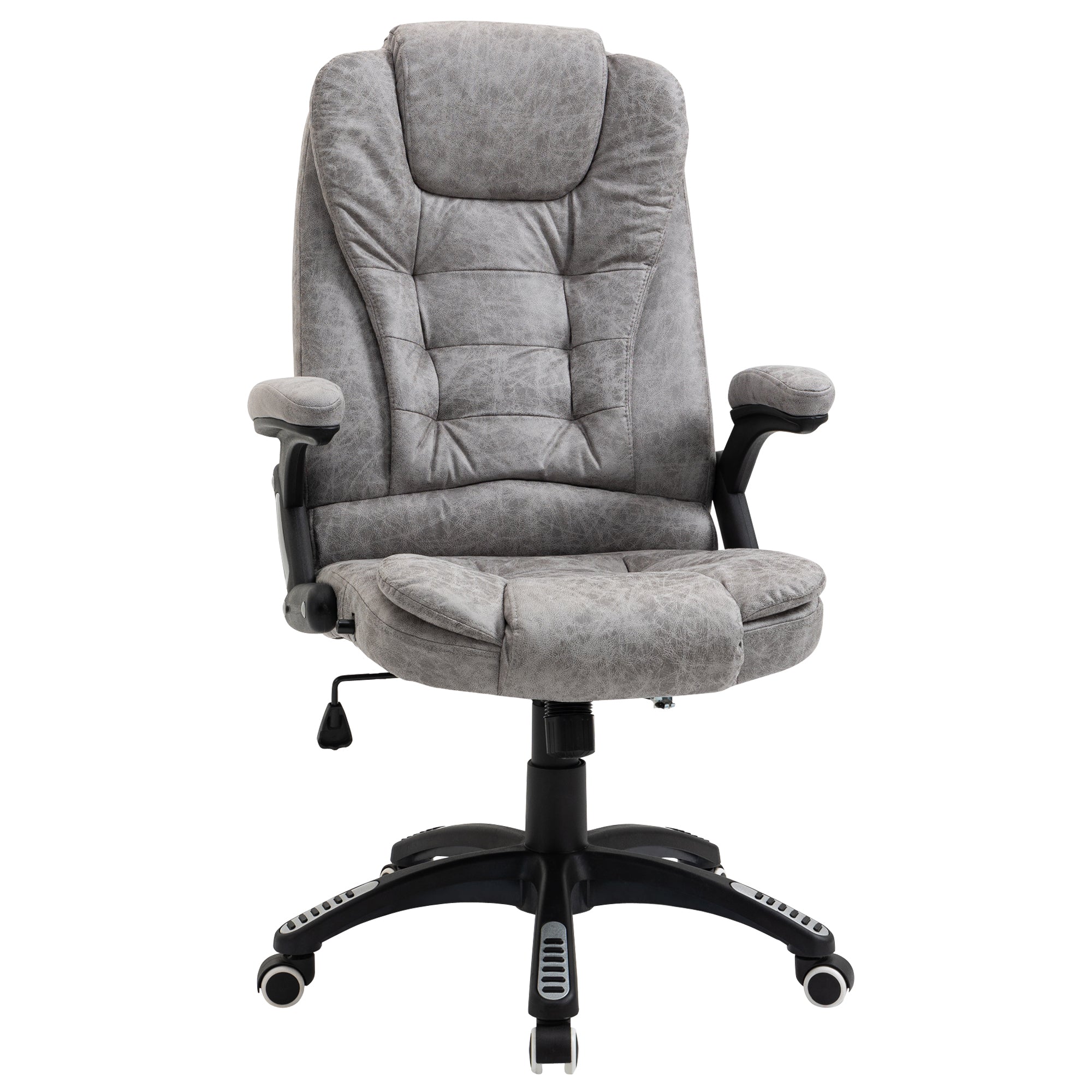 Vinsetto Ergonomic Office Chair Comfortable Desk Chair with Armrests Adjustable Height Reclining and Tilt Function Grey - North Peak Garden Furniture