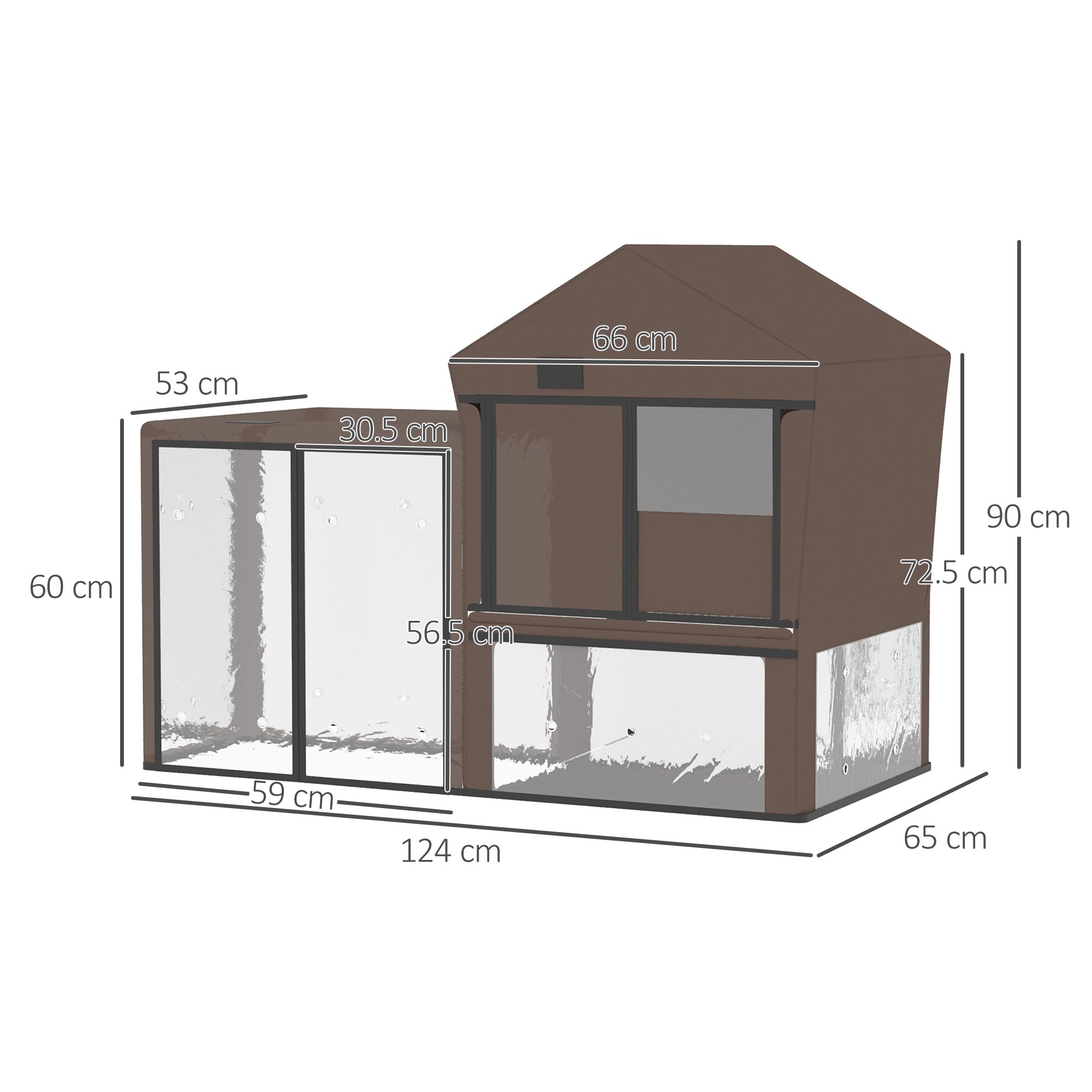 PawHut Rabbit Hutch Cover, Water-Resistant Pets Cage Protector, Breathable Guinea Pig Cage Cover - Brown - North Peak Garden Furniture