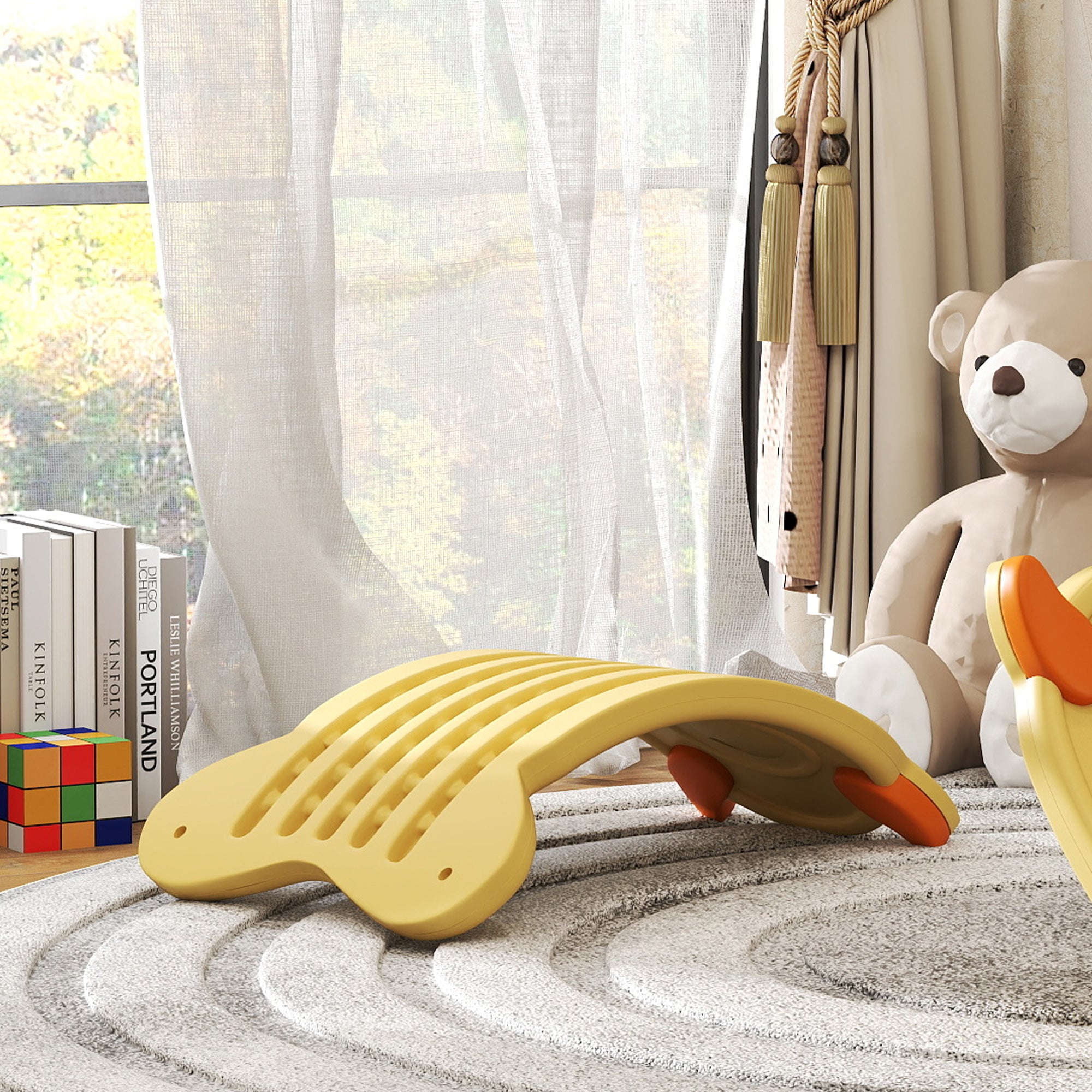 AIYAPLAY Balance Board for Kids Balance Training & Sensory Play, Yellow - North Peak Garden Furniture