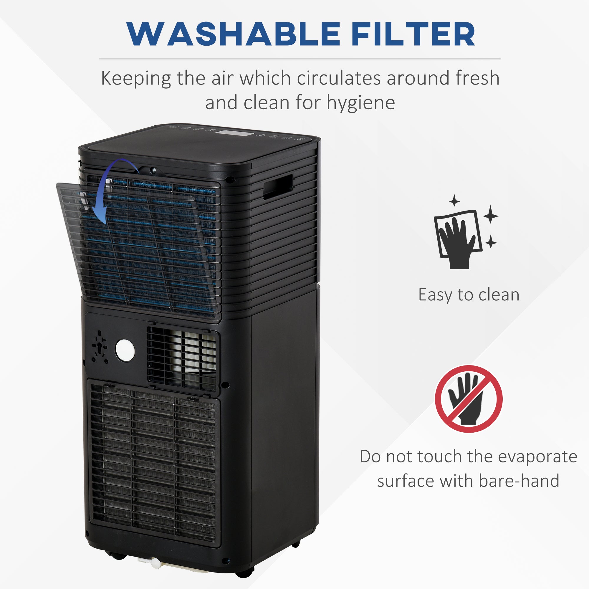 HOMCOM 7000 BTU 4-In-1 Portable Air Conditioner Unit Cooling Dehumidifying Ventilating for Room up to 15m², with Fan, Remote, 24H Timer, Window Mount Kit, R290, A Energy Efficiency - North Peak Garden Furniture