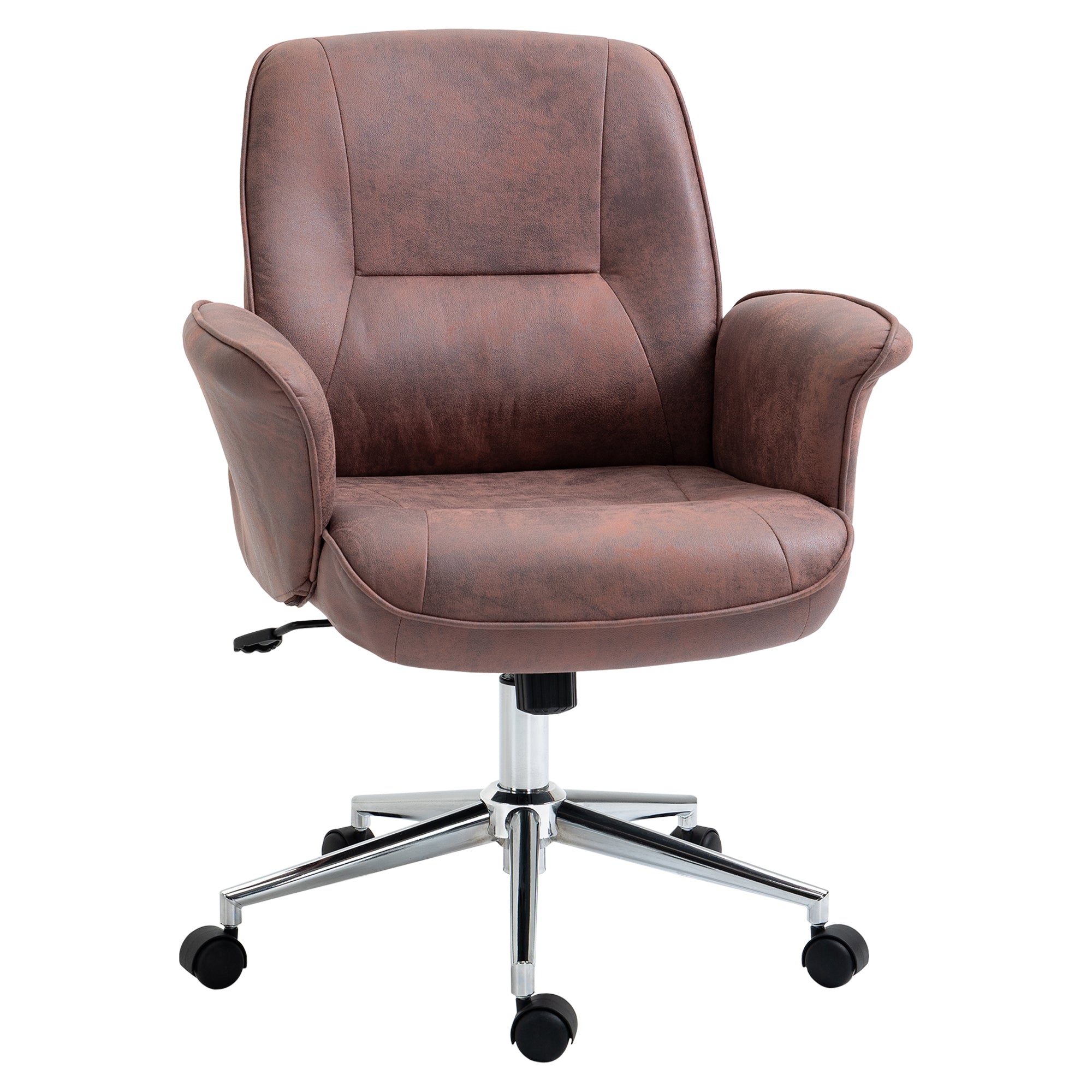 Vinsetto Office Chair, Desk Chair, Swivel Computer Chair with Armrest and Rolling Wheels for Home and Work, Red - North Peak Garden Furniture