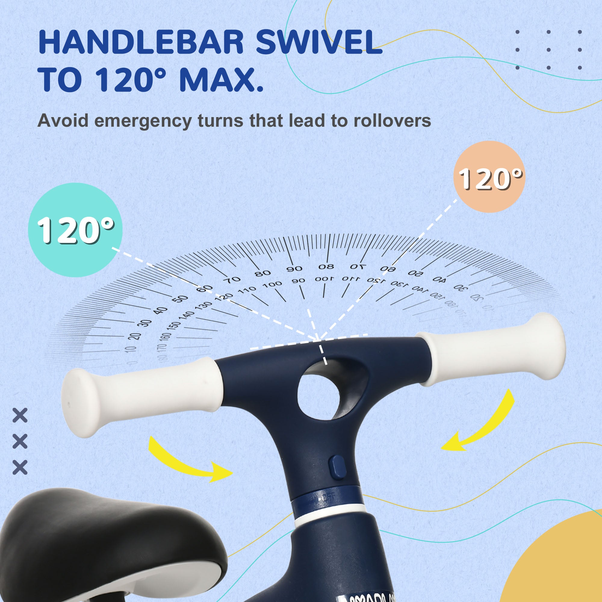 AIYAPLAY Baby Balance Bike, with Adjustable Seat, for 1.5-3 Years - Blue - North Peak Garden Furniture
