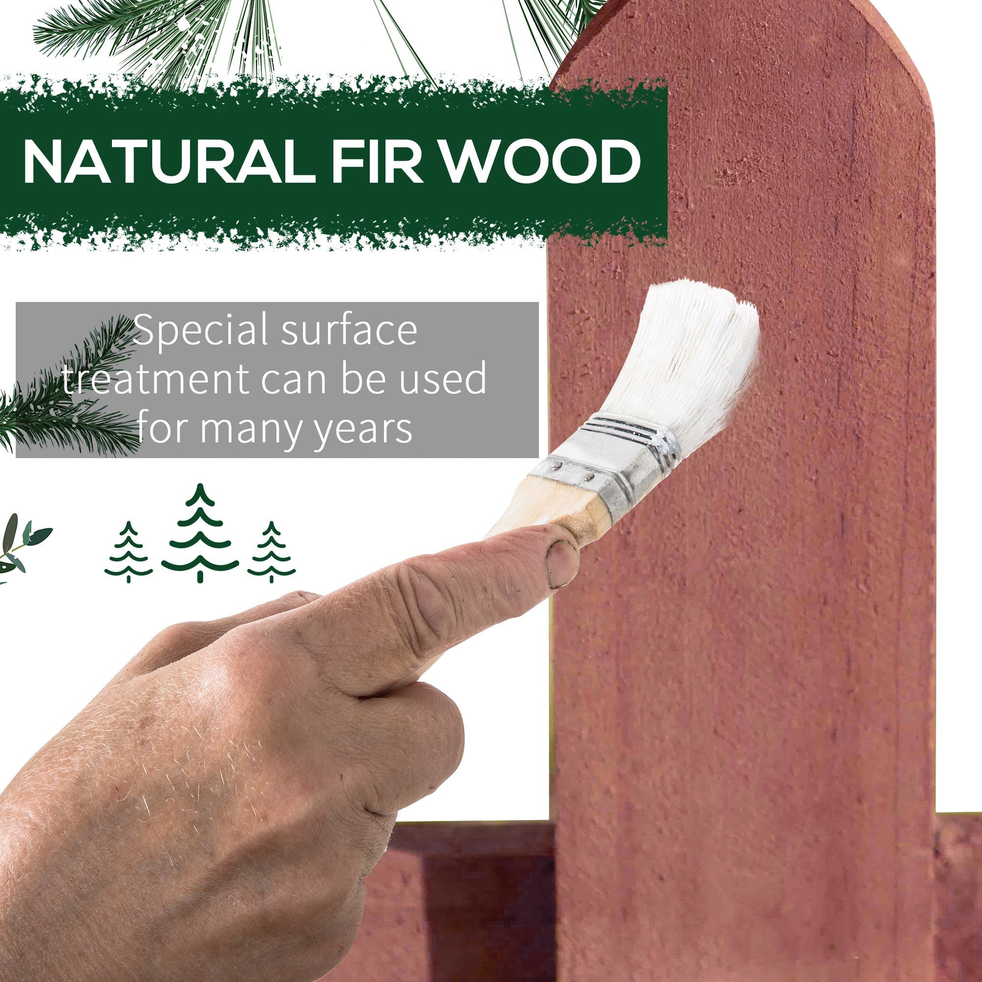 Outsunny Set of 12 Wooden 60cm Garden Fence Pieces - North Peak Garden Furniture