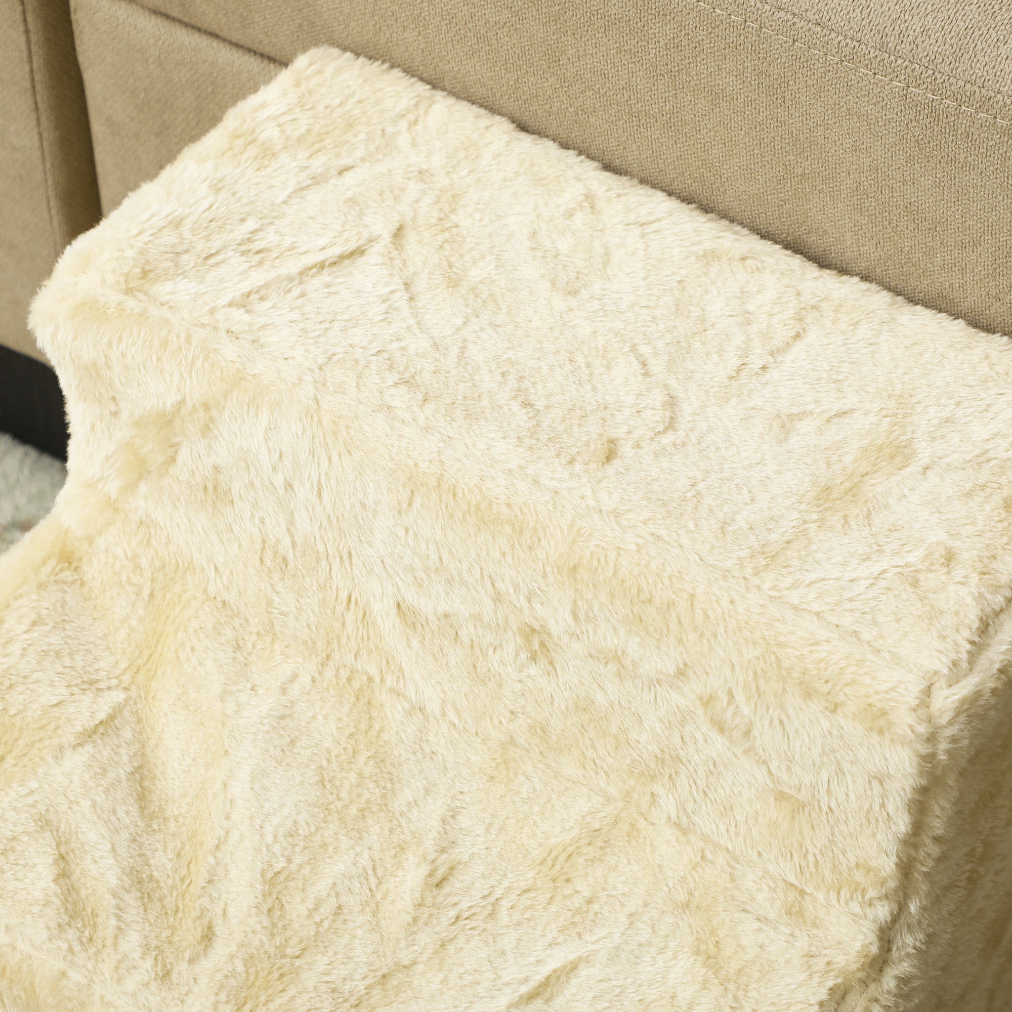 PawHut Three-Step Dog Stairs, with Washable Plush Cover, for High Bed Sofa, Dog Stairs for Small Dog and Cat - Beige - North Peak Garden Furniture