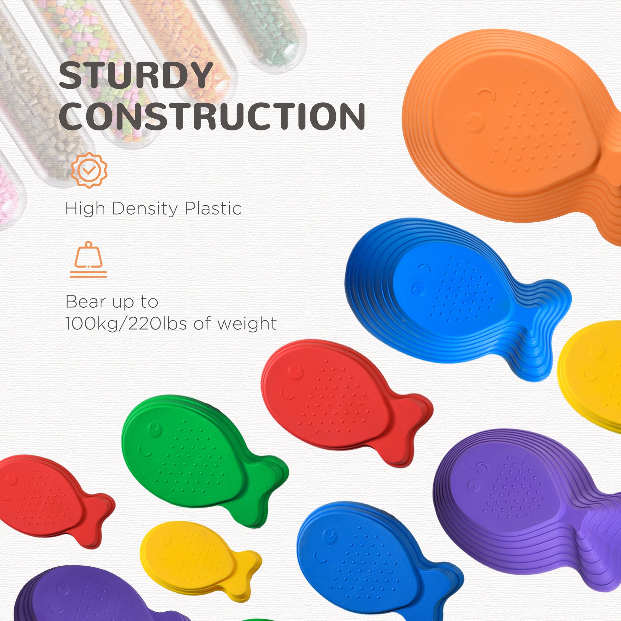 Outsunny 11 Piece Kids Balance Stepping Stones - Multicoloured - North Peak Garden Furniture