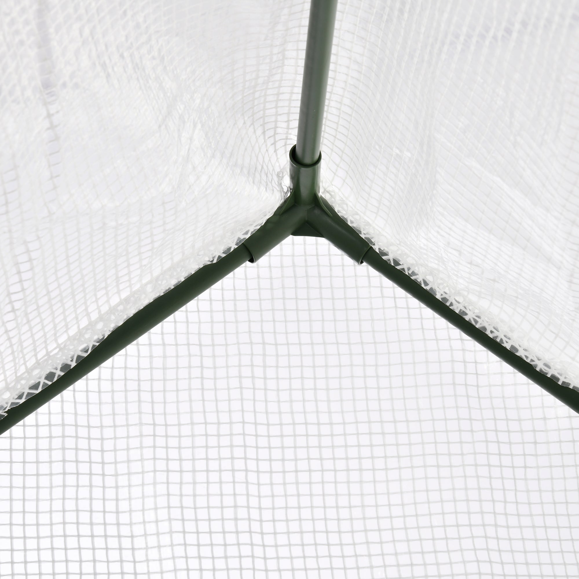 Outsunny Walk-In Greenhouse with Window Roll-Up Door, Portable Garden Grow House with Steel Frame for Vegetable Plant Herb, 180 x 100 x 168cm, White - North Peak Garden Furniture