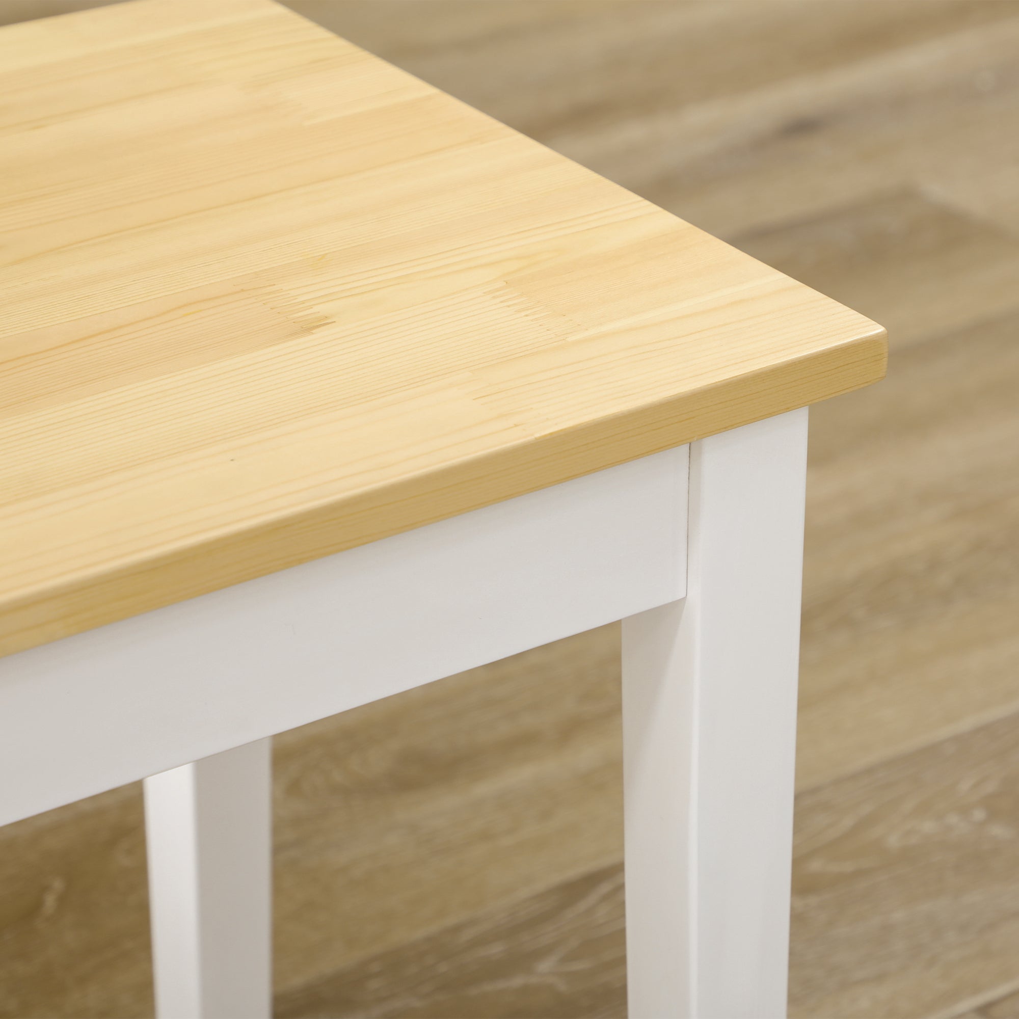 HOMCOM 102 cm Wood Dining Bench for 2 People, Wooden Bench for Kitchen, Dining Room, Entryway, White - North Peak Garden Furniture