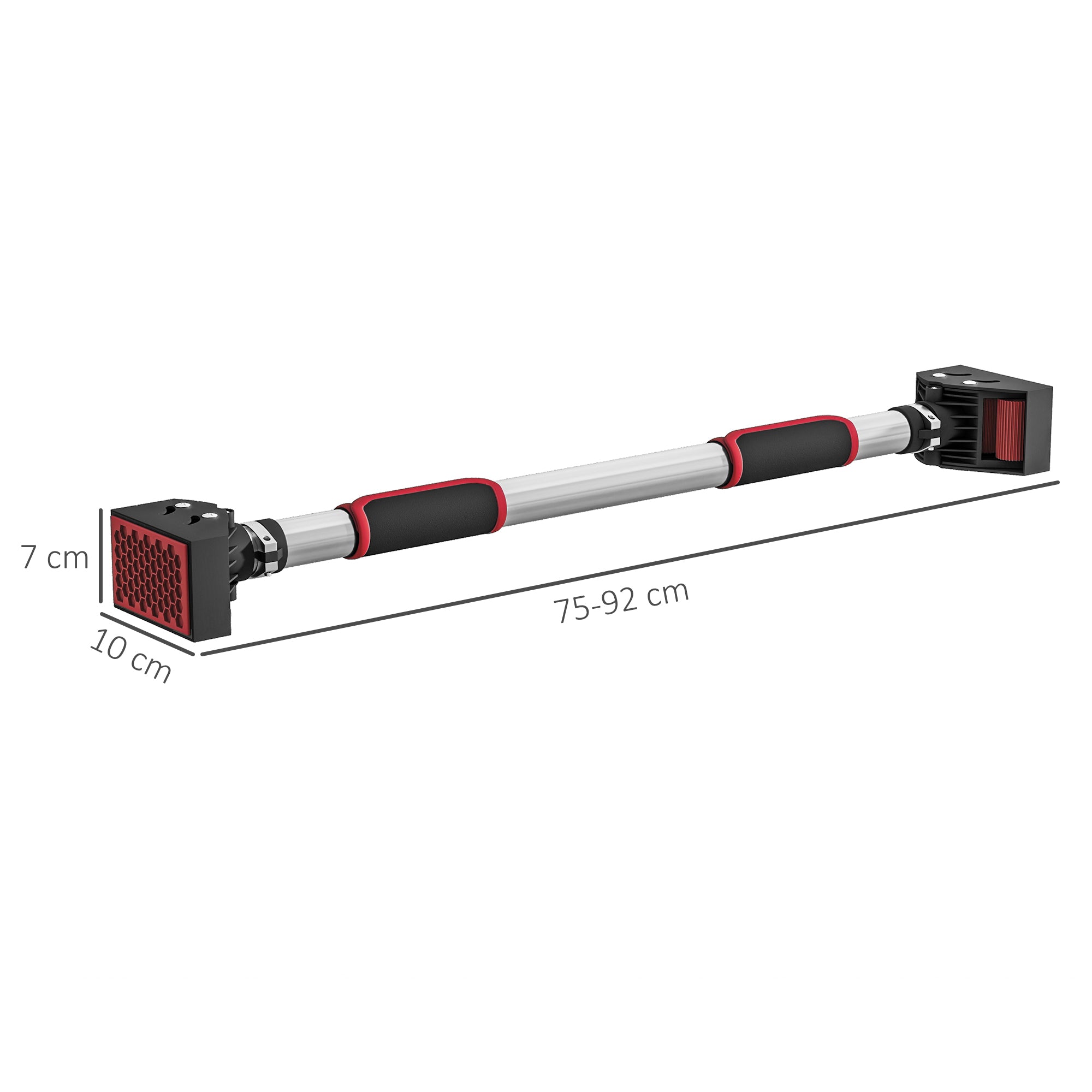 SPORTNOW Doorway Pull Up Bar, No Screws Door Frame Chin Up Bar, Adjustable Length (75-92cm) for Home Gym Workout, Max Load 200kg - North Peak Garden Furniture