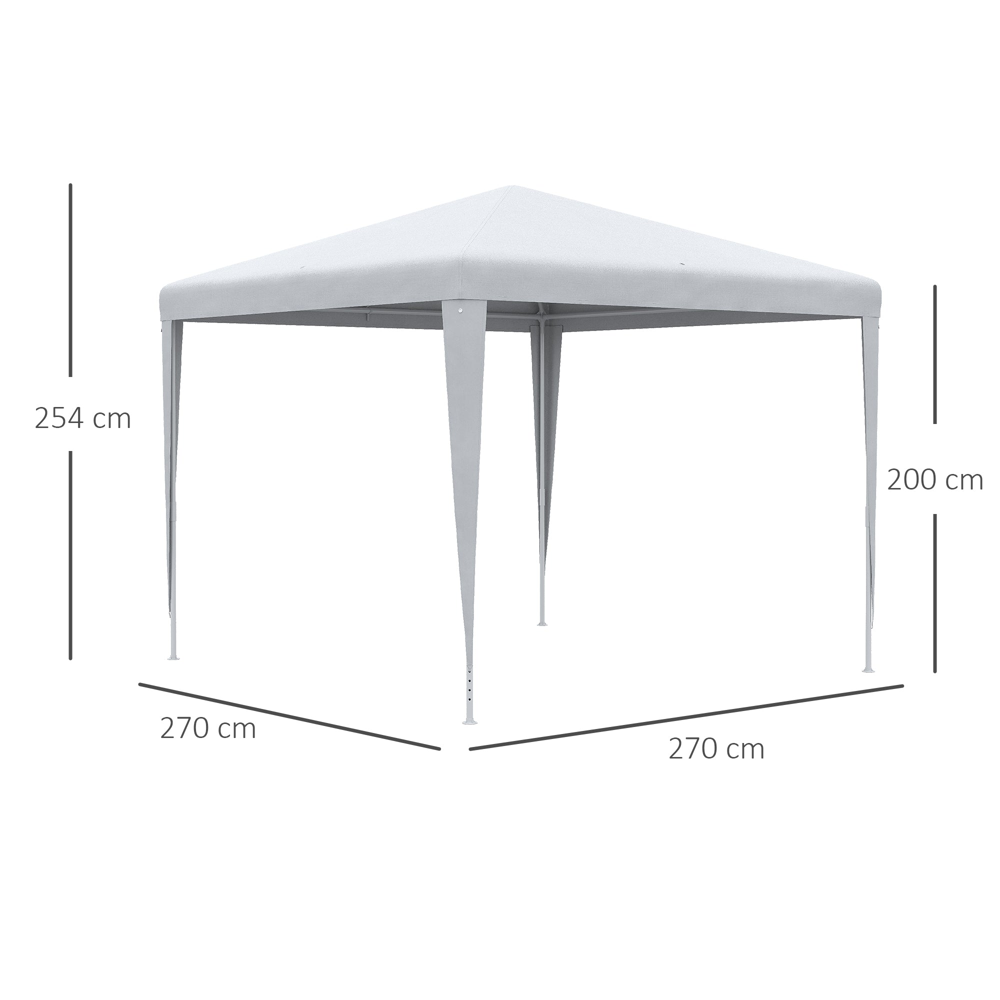 Outsunny 2.7m x 2.7m Garden Gazebo Marquee Party Tent Wedding Canopy Outdoor(White) - North Peak Garden Furniture