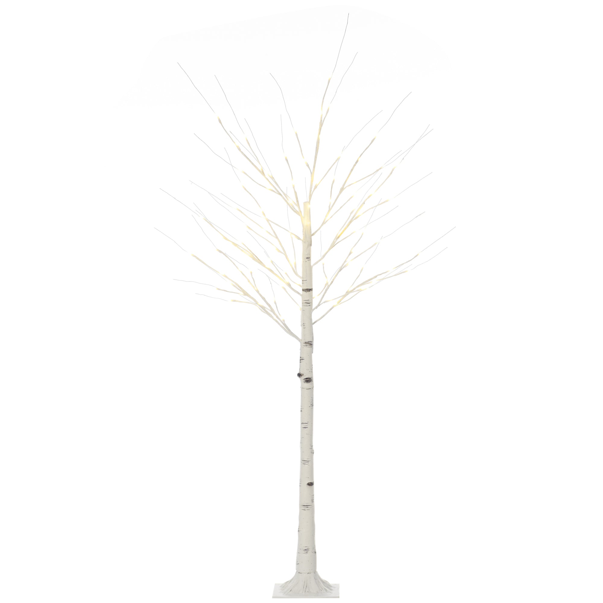 HOMCOM 6ft Artificial White Birch Tree Light with Warm White Pre-Lit LED Light for Indoor and Covered Outdoor Use
