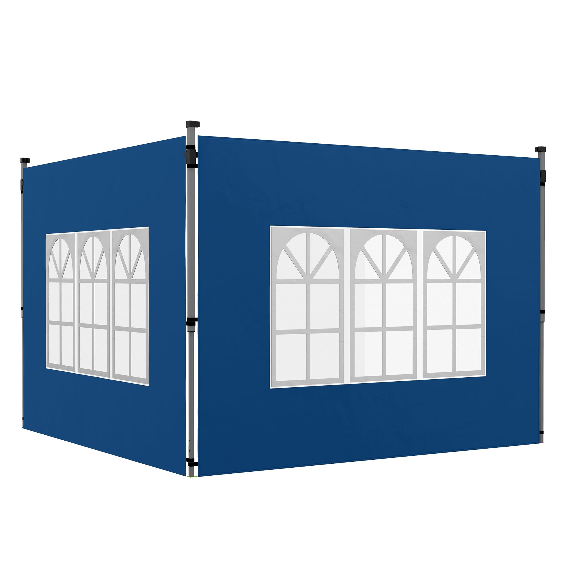 Outsunny Set of 2 Gazebo Side Panels - Blue - North Peak Garden Furniture