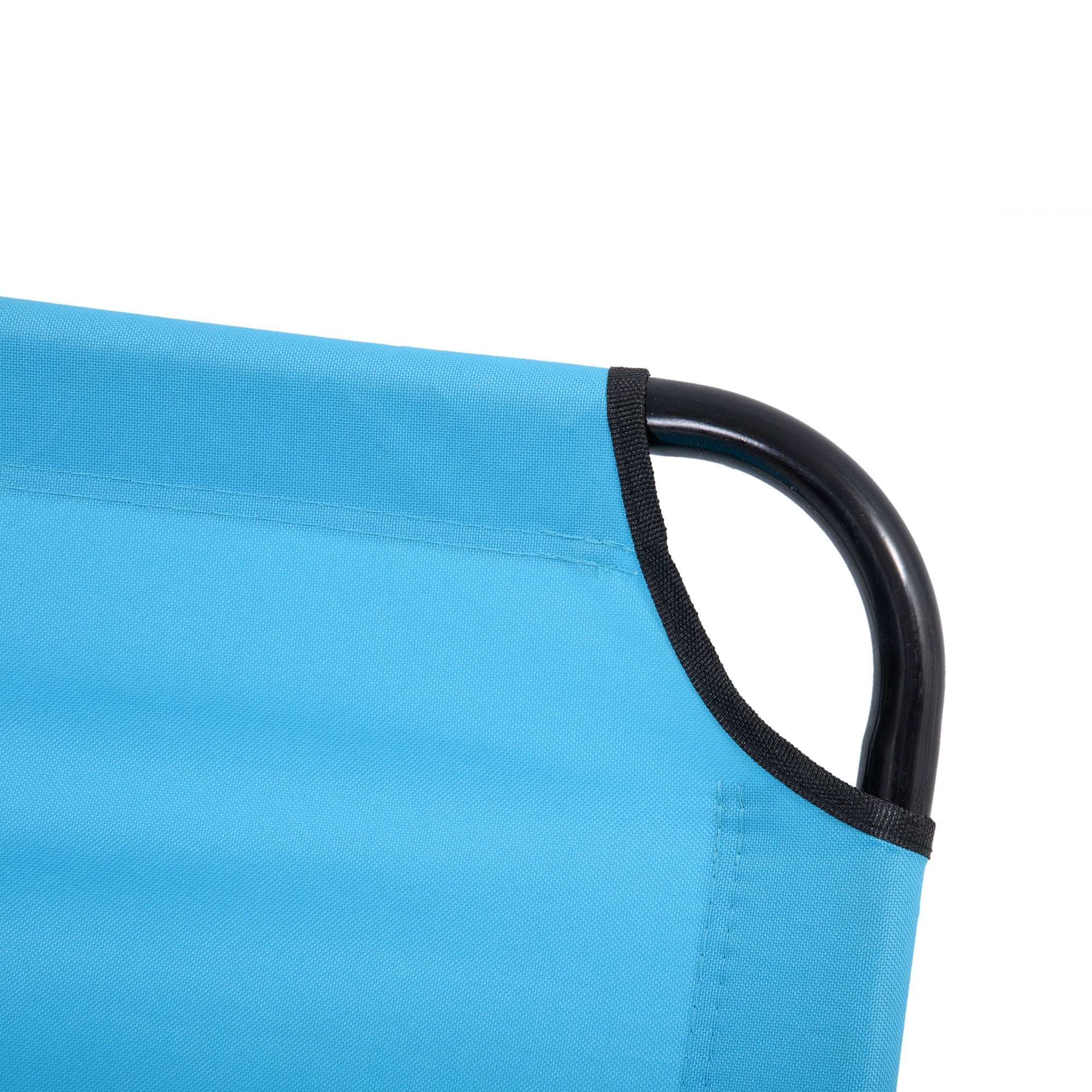 Outsunny Foldable Sun Lounger Set of 2 with 5-Position Adjustable Backrest, Outdoor Portable Recliner Chaise Lounge Chair with Breathable Mesh Fabric, Sky Blue - North Peak Garden Furniture