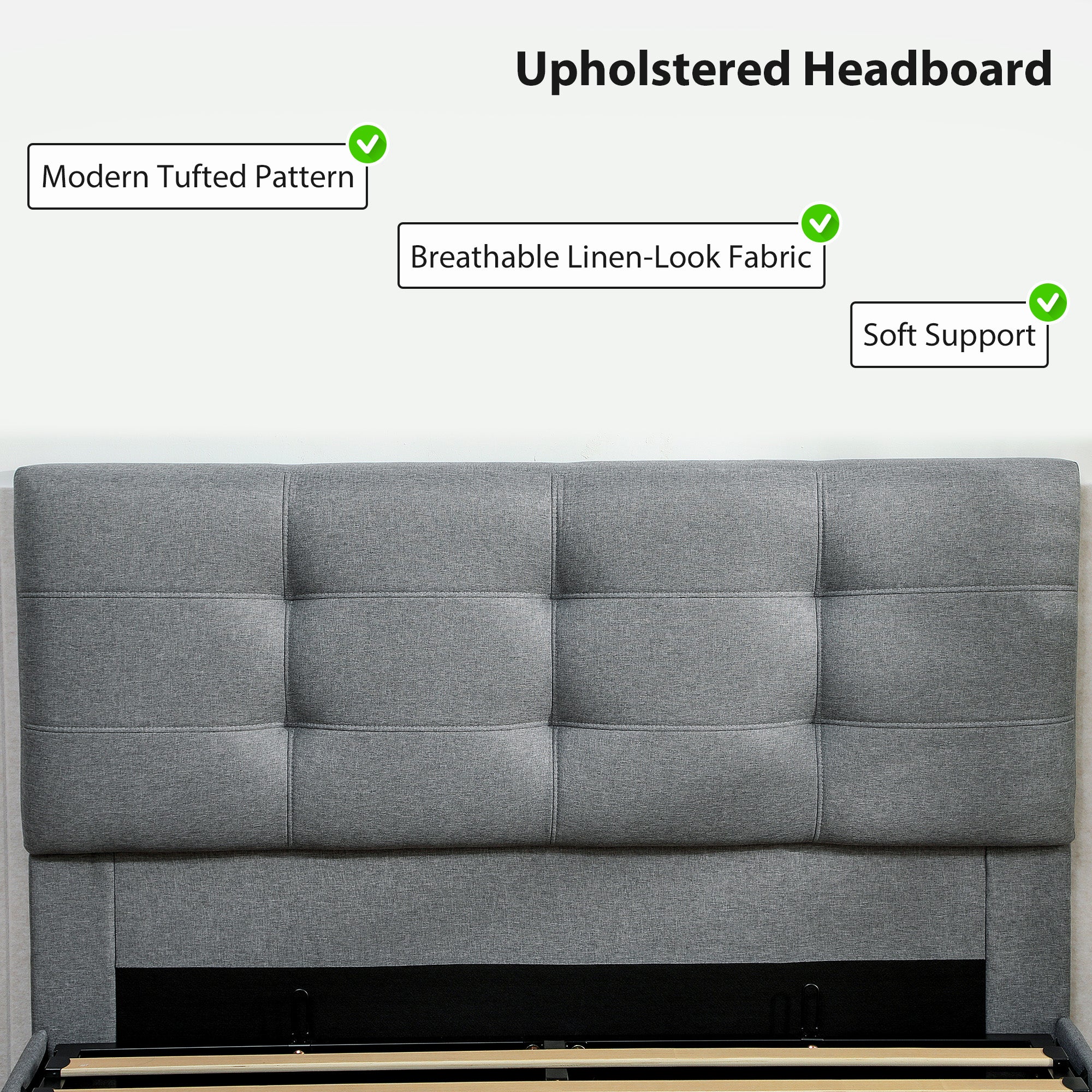 HOMCOM 4ft6 Double Ottoman Bed with Gas Lift Storage - Grey