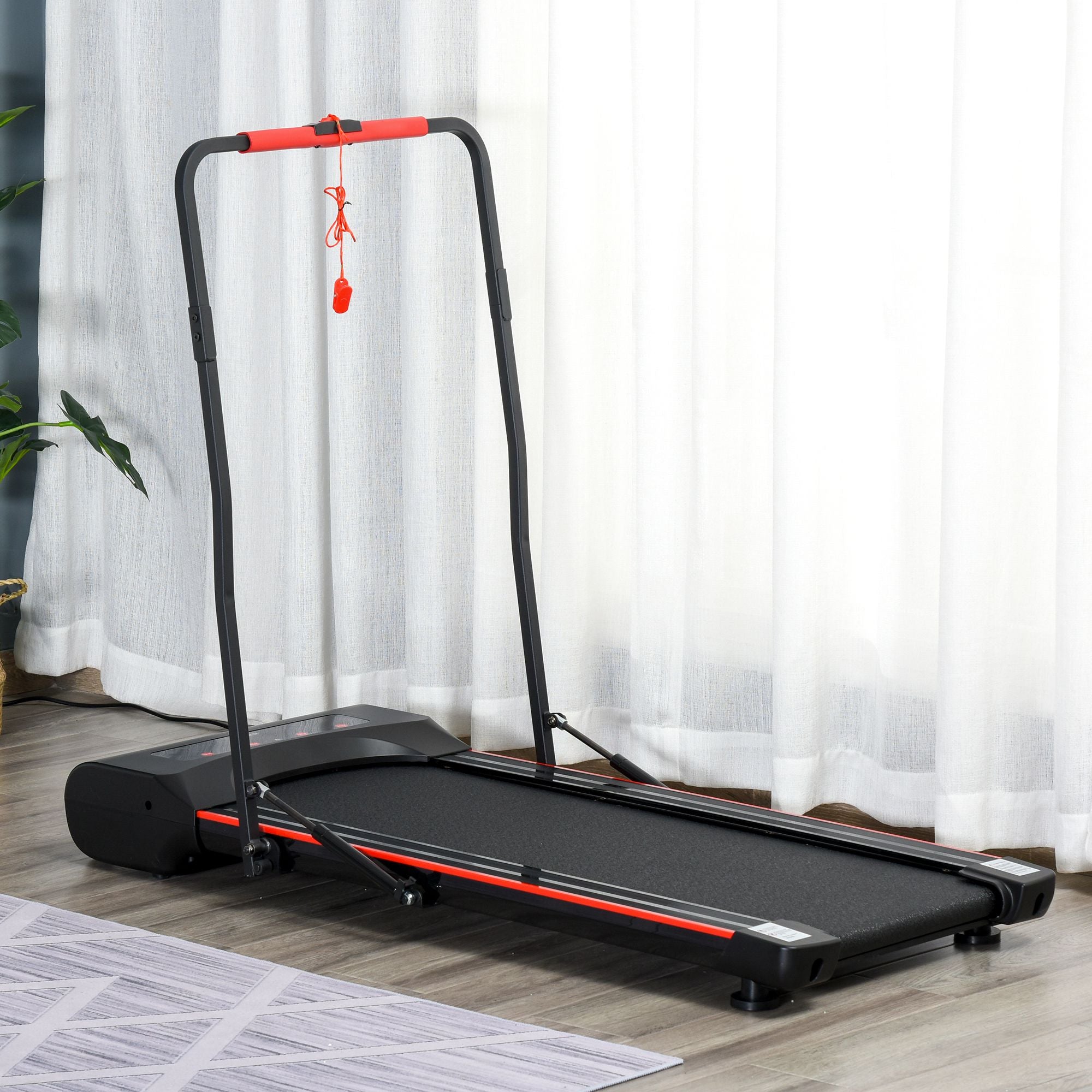 HOMCOM Foldable Walking Machine Treadmill 1-6km/h with LED Display & Remote Control Exercise Fitness for Home Office - North Peak Garden Furniture