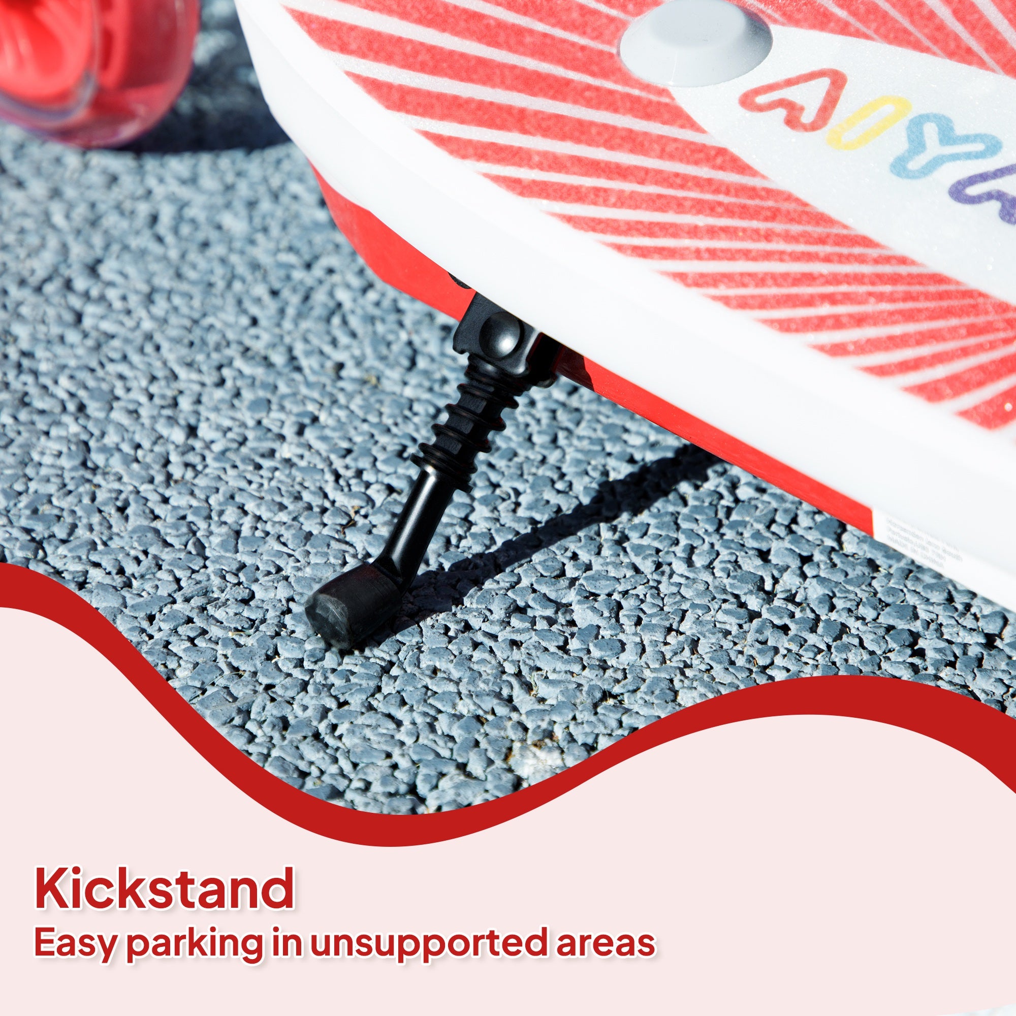 AIYAPLAY Electric Scooter for Kids Ages 4-7, with Auxiliary Rear Wheels, Flashing LED Light and Electric Brake, Kids Electric Scooter for Boys Girls, 6 KM/H & 8 KM, Red - North Peak Garden Furniture