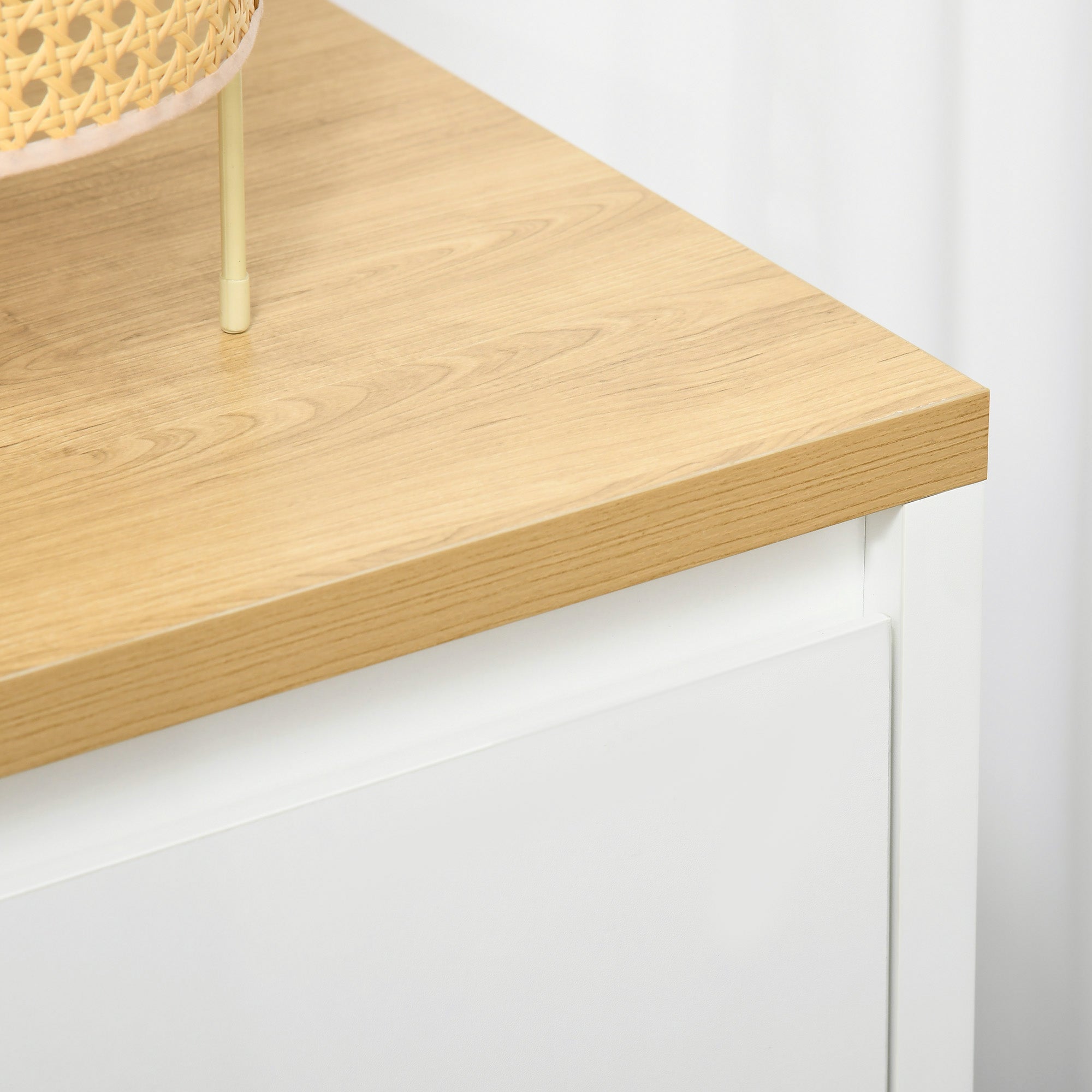 HOMCOM Kitchen Sideboard, Storage Cabinet with Double Doors and Adjustable Shelf for Living Room, Entryway, White - North Peak Garden Furniture
