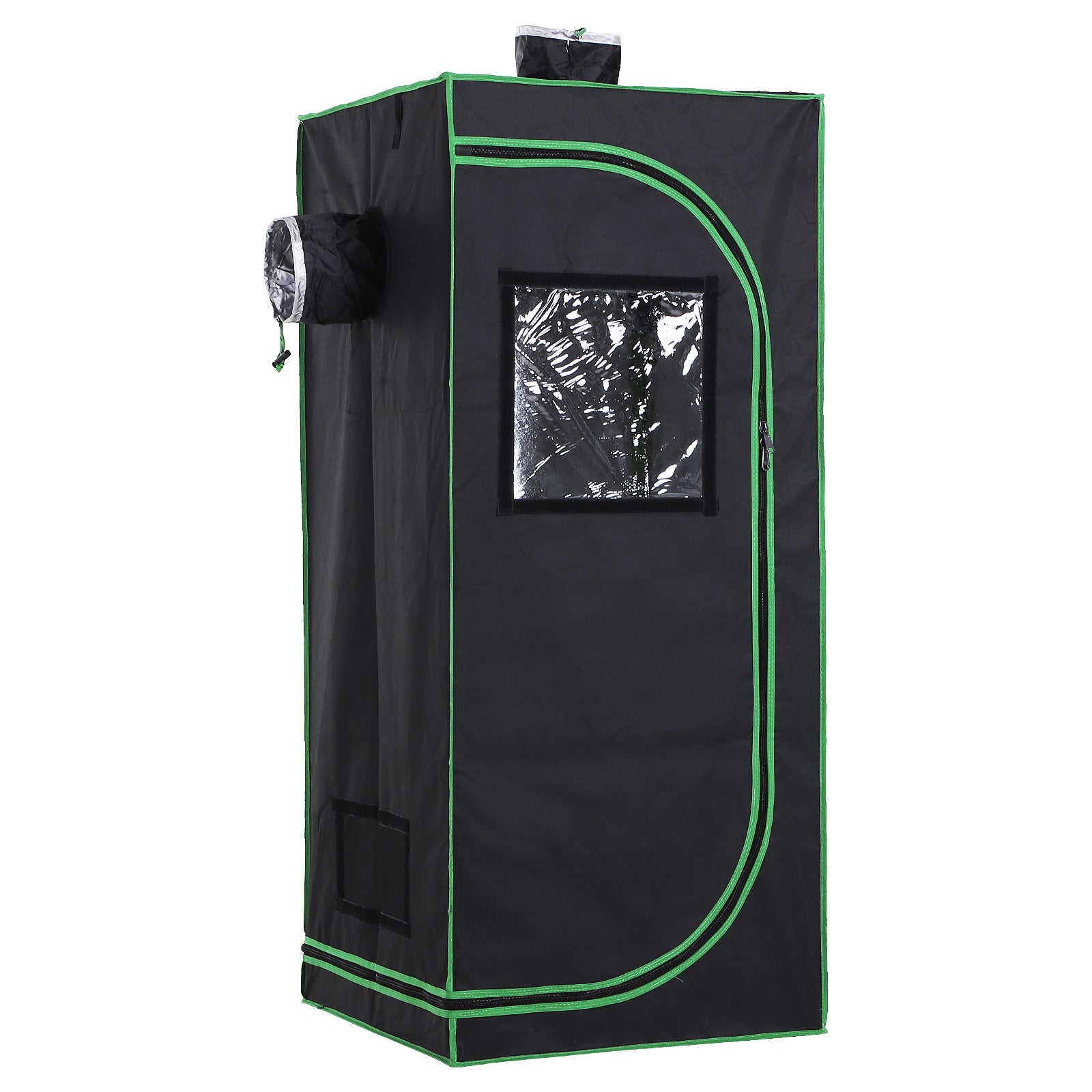 Outsunny Mylar Hydroponic Grow Tent with Adjustable Vents and Floor Tray for Indoor Plant Growing, 60 x 60 x 140cm - North Peak Garden Furniture