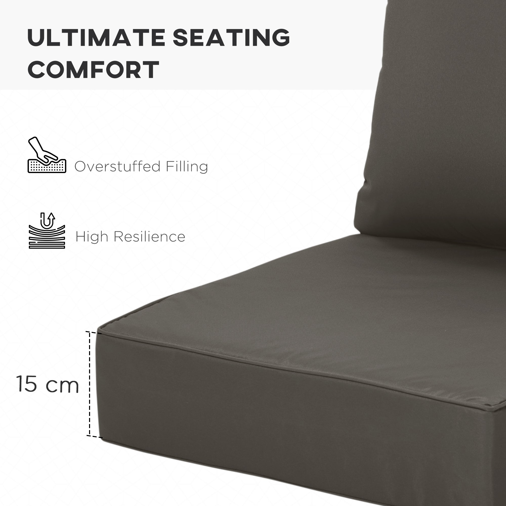Outsunny Outdoor Seat and Back Cushion Set Patio Deep Seating Chair Replacement Cushion - North Peak Garden Furniture