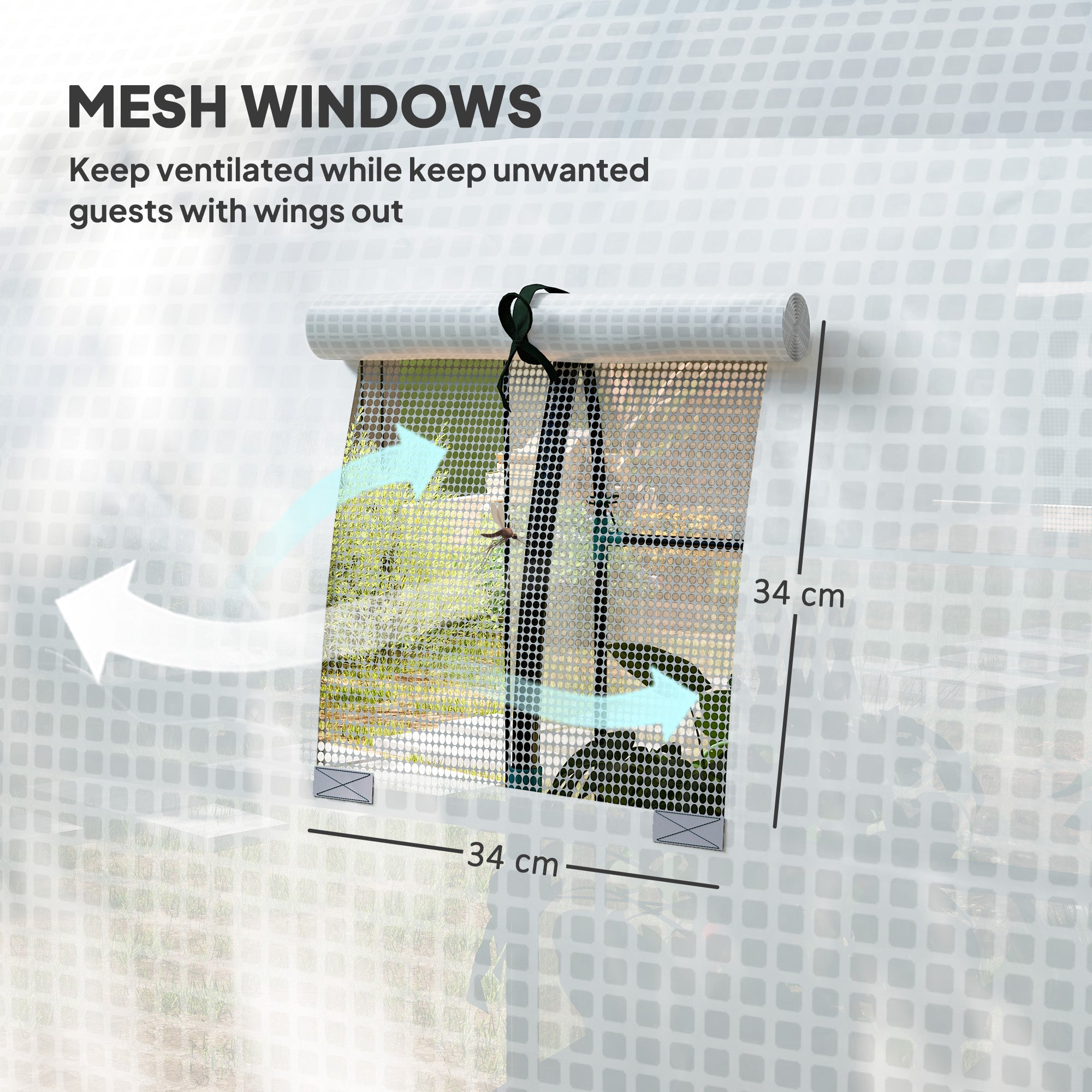 Outsunny 180 x 180cm Walk-In Polytunnel Greenhouse - White - North Peak Garden Furniture