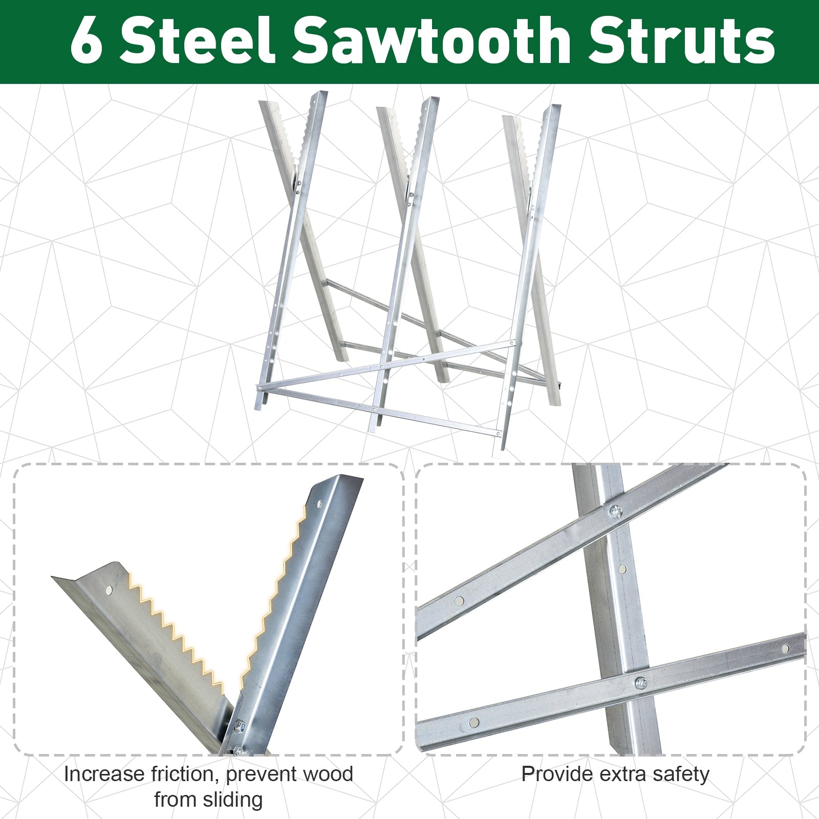 DURHAND Portable Sawhorse Heavy Duty Steel Adjustable Work Support, Foldable Sawhorse Stand 100 kg Weight Capacity, Silver Tone - North Peak Garden Furniture