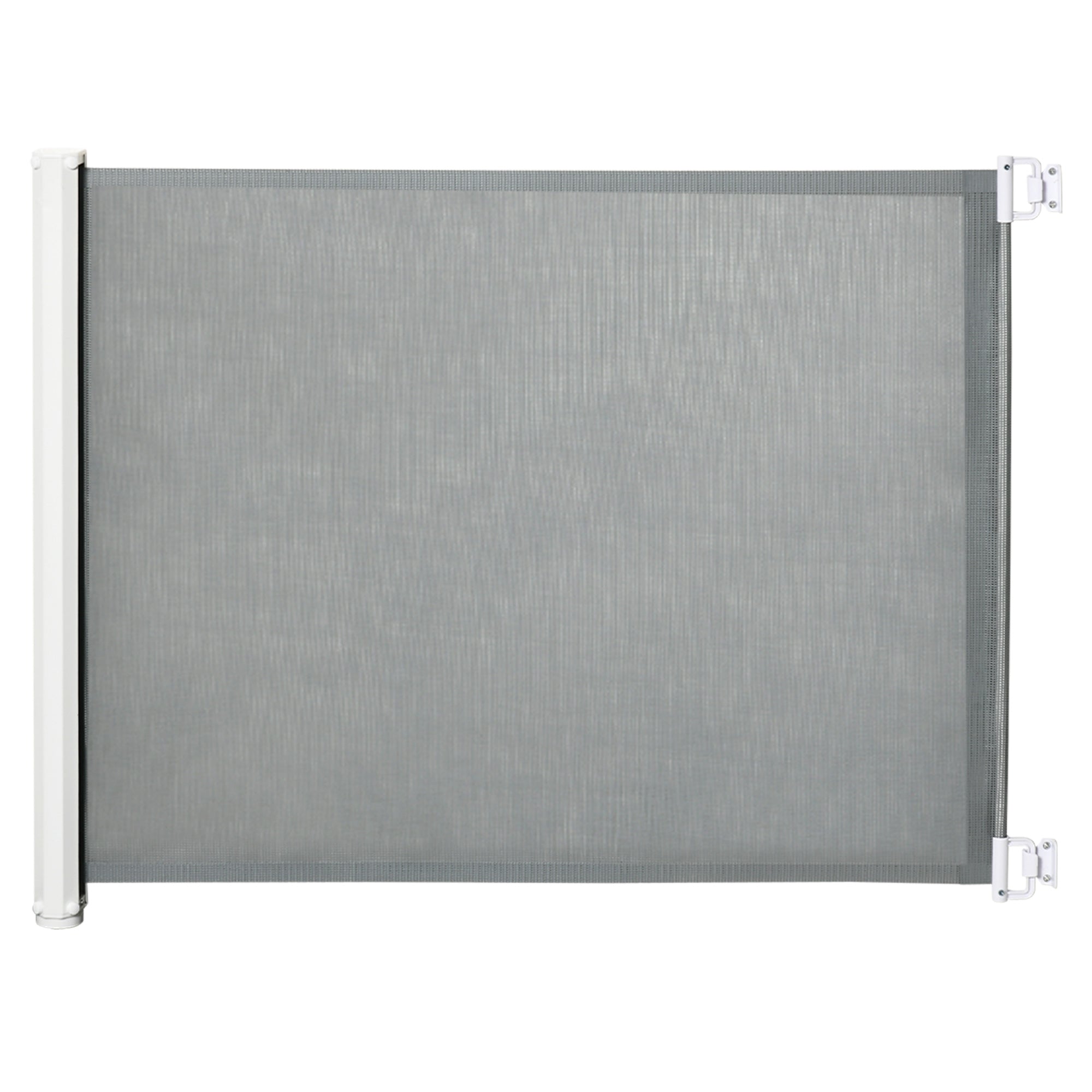 PawHut Retractable Safety Gate, Dog Pet Barrier, Folding Protector, for Home, Doorway, Stairs, 82.5H x 115Lcm - Grey - North Peak Garden Furniture