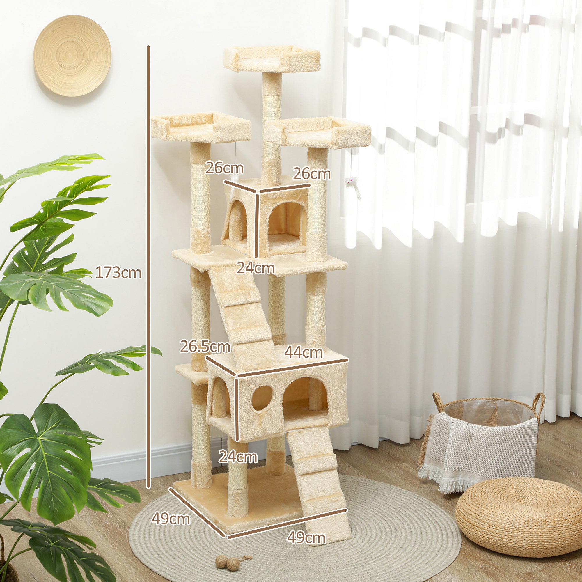 PawHut Cat Tree Scratching House, Activity Play Centre - North Peak Garden Furniture