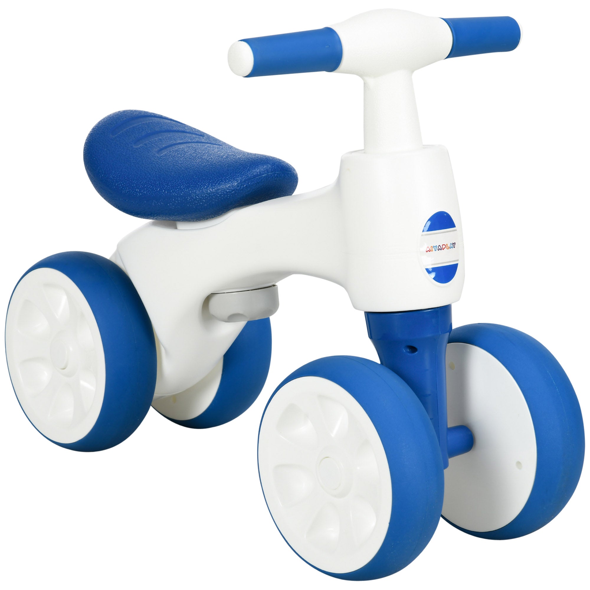 AIYAPLAY Toddler Balance Bike, 4-Wheel No Pedal Design, Anti-Slip Handlebars, Ideal Gift for 18-36 Months, Blue |