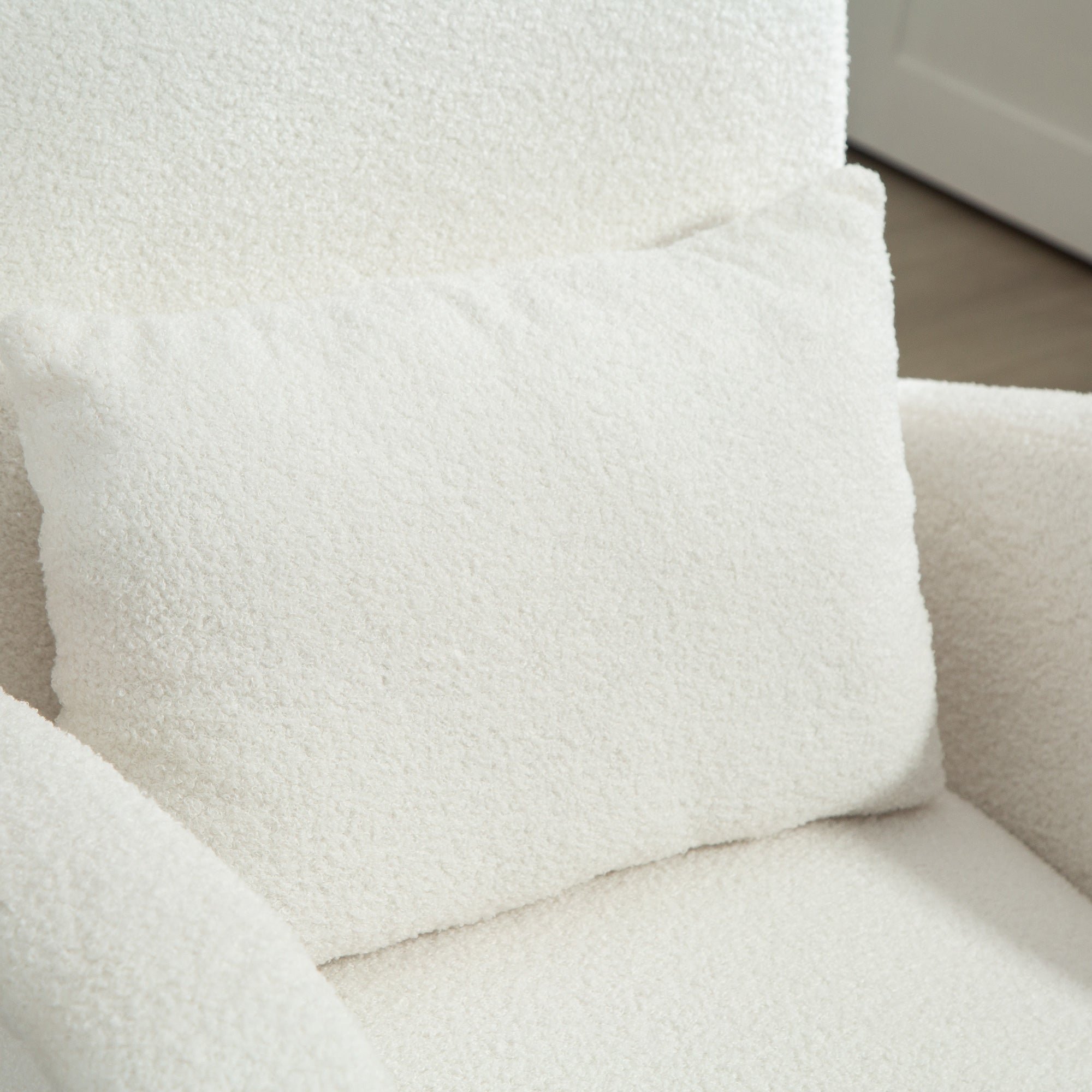 HOMCOM Teddy Fleece Accent Chair - Cream White