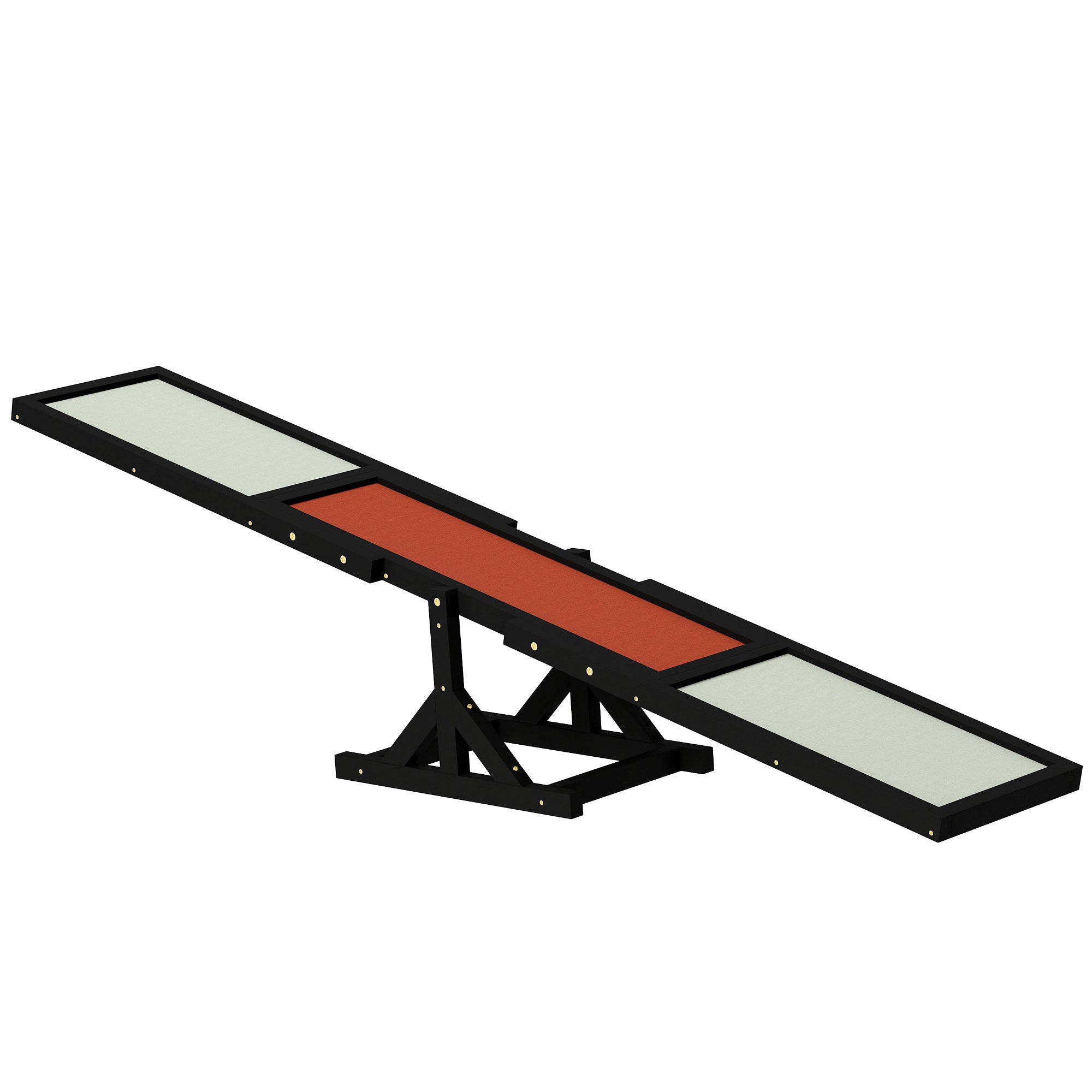 PawHut Wooden Pet Seesaw for Big Dogs, Dog Agility Equipment with Anti-Slip Surface - Black - North Peak Garden Furniture