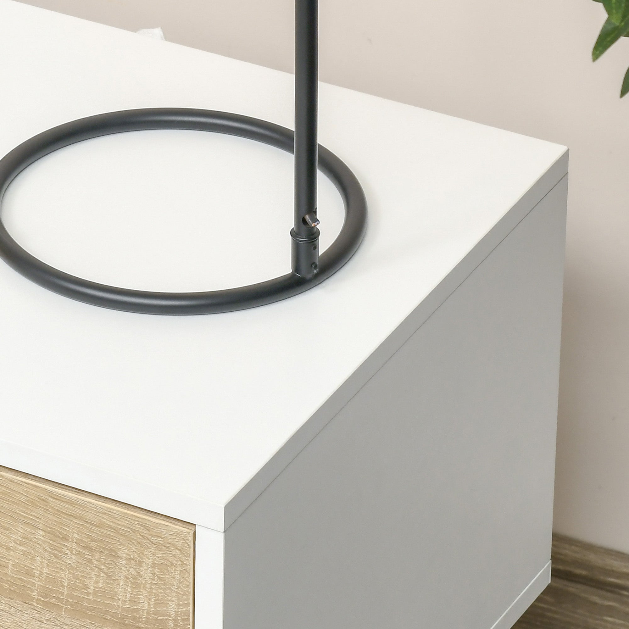 HOMCOM Set of 2 Bedside Table with Drawer and Shelf - North Peak Garden Furniture