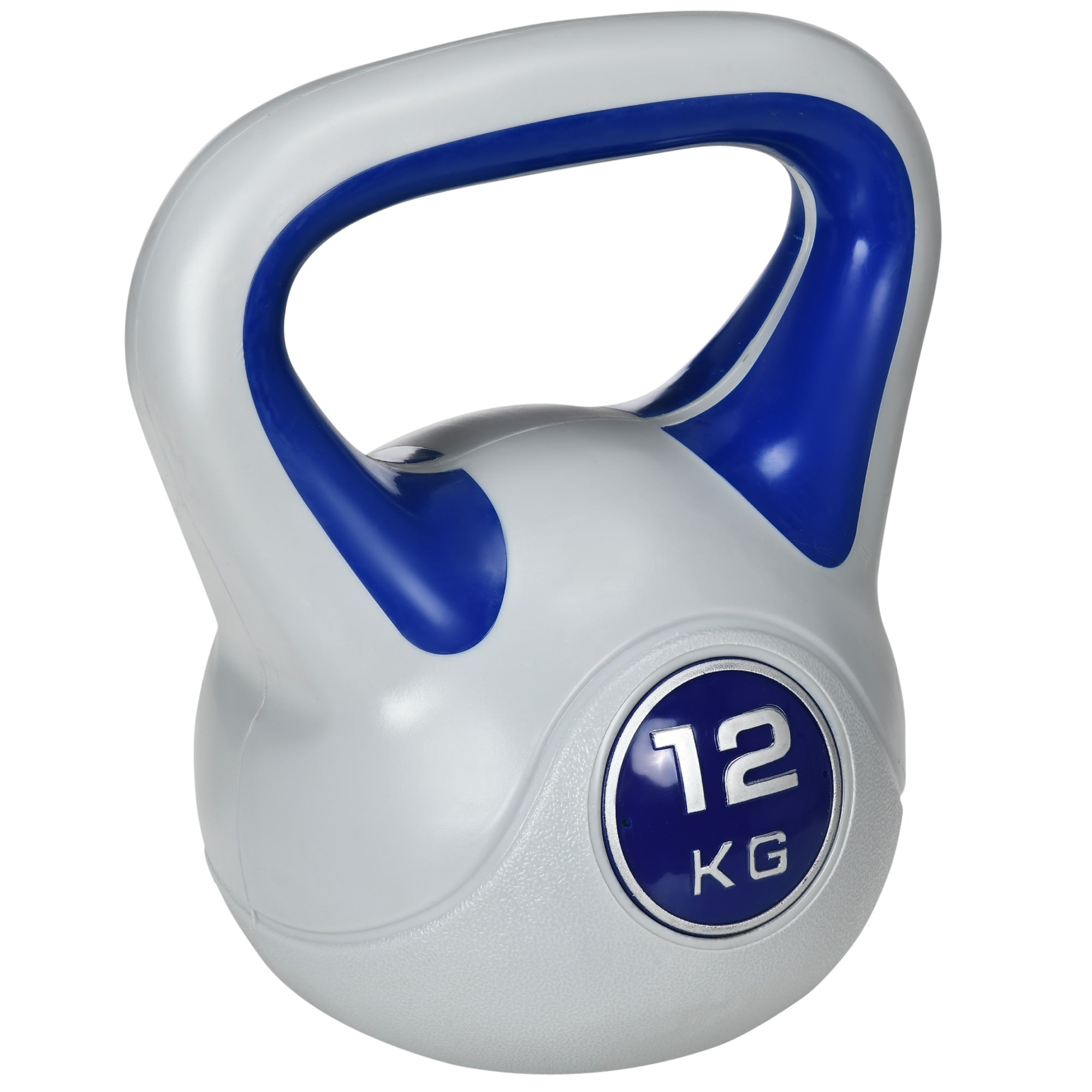 SPORTNOW Kettlebell, 12kg Kettle Bells with Handle for Home Gym Weight Lifting and Strength Training, Dark Blue and Grey - North Peak Garden Furniture