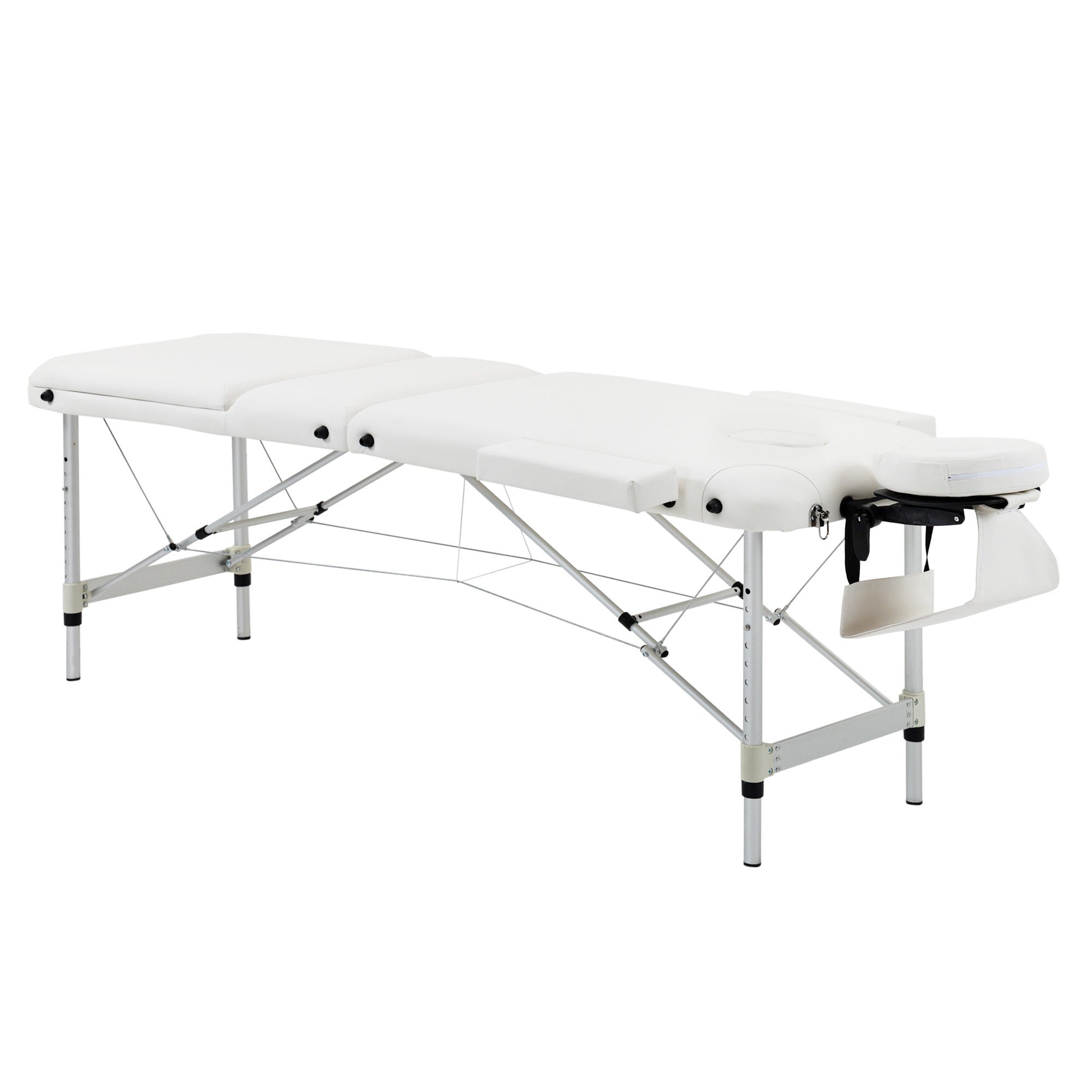 HOMCOM Foldable Massage Table Professional Salon SPA Facial Couch Bed White - North Peak Garden Furniture