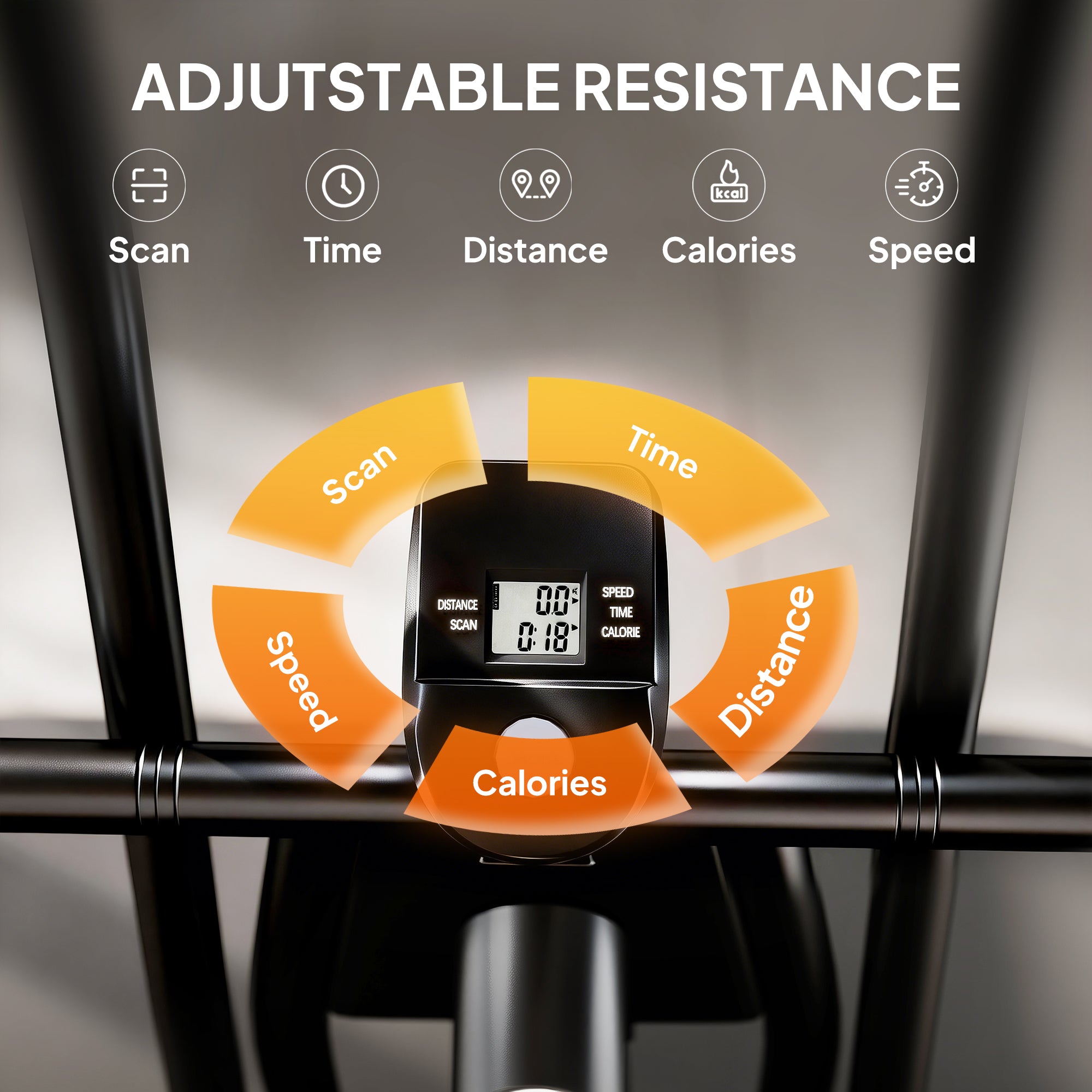 SPORTNOW Exercise Bike with Adjustable Seat, LCD Display for Home Gym