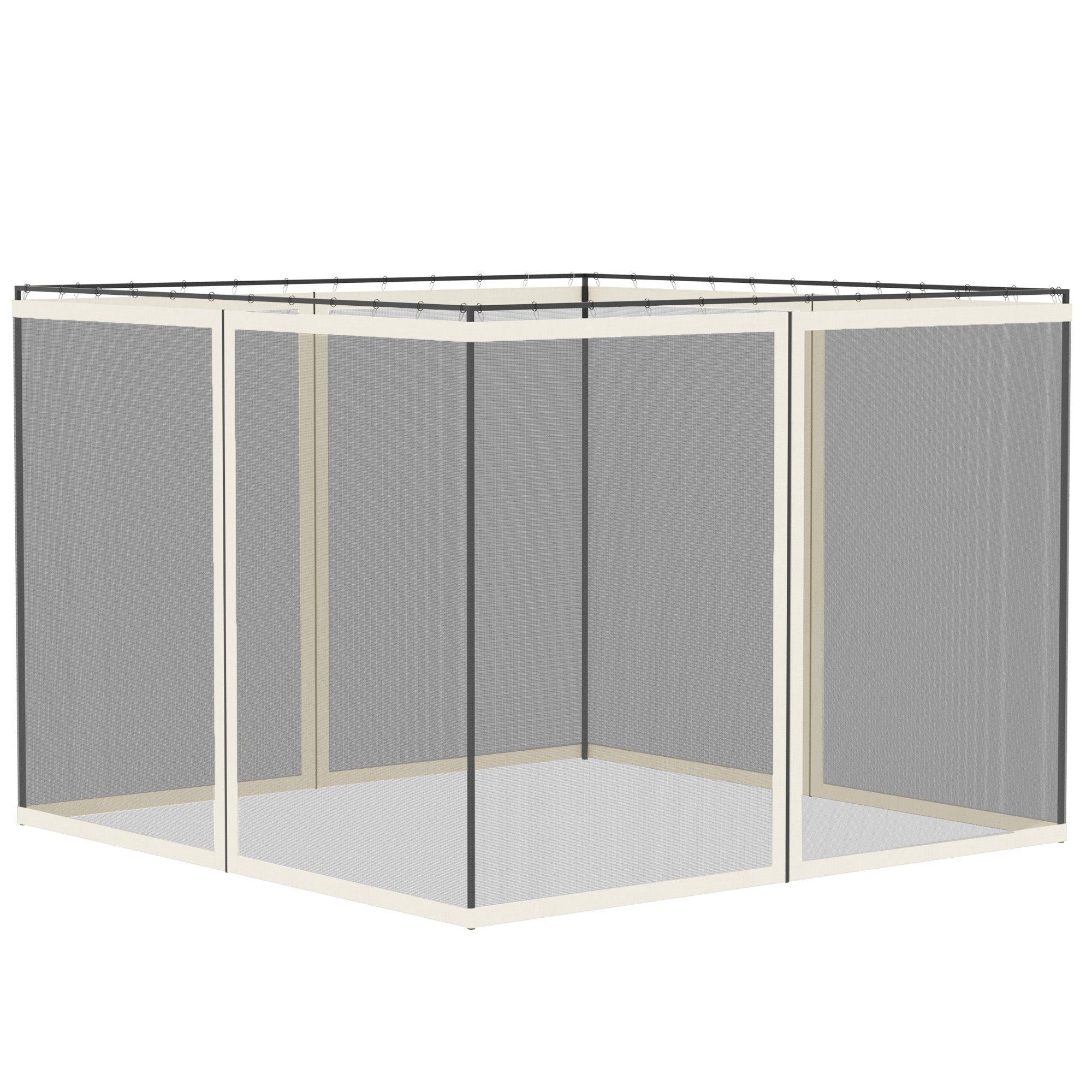 Outsunny 302 x 207cm Universal Replacement Mesh Sidewall Netting for Gazebos and Canopy Tents, (Sidewall Only) White - North Peak Garden Furniture