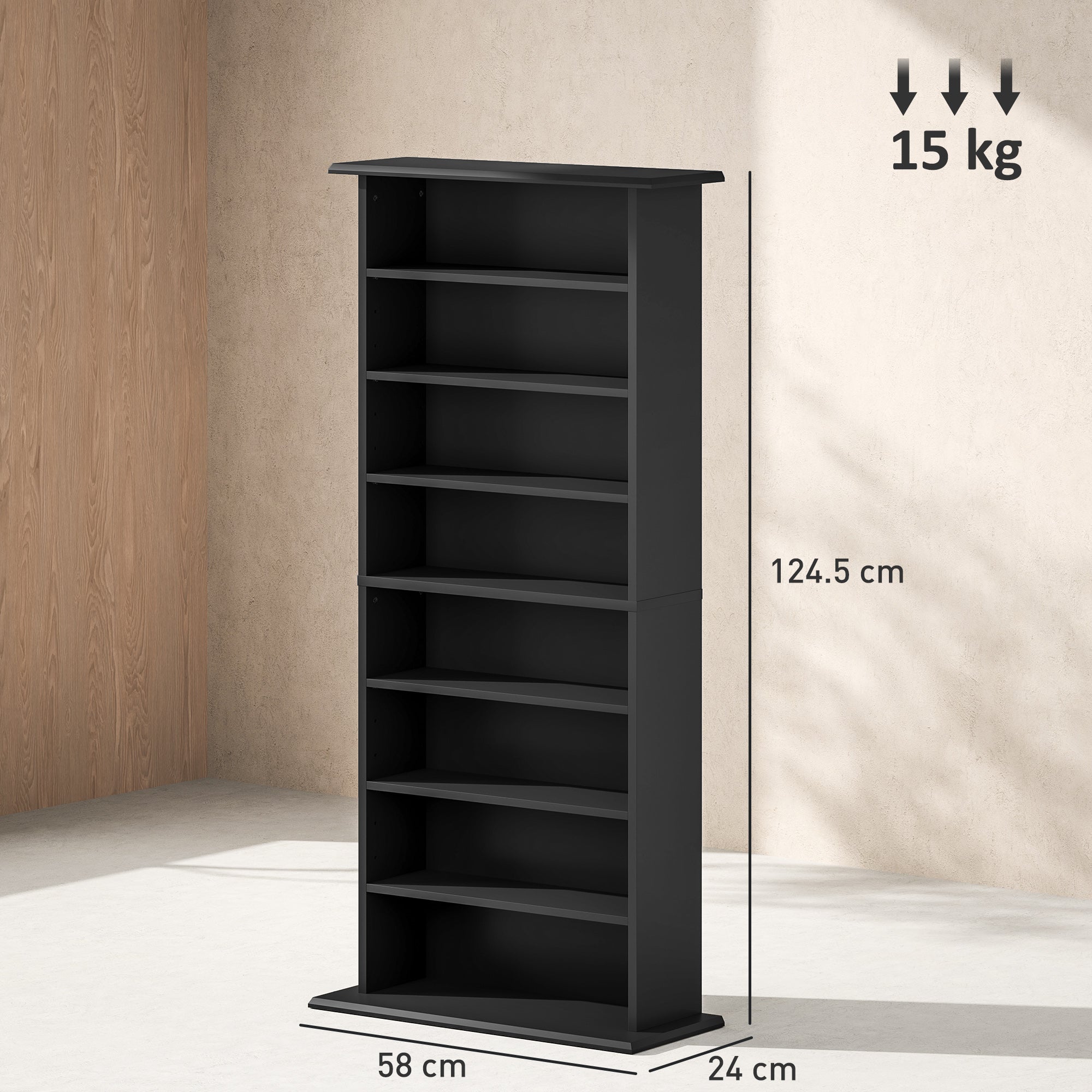 HOMCOM 360 CD Storage Unit - Black - North Peak Garden Furniture