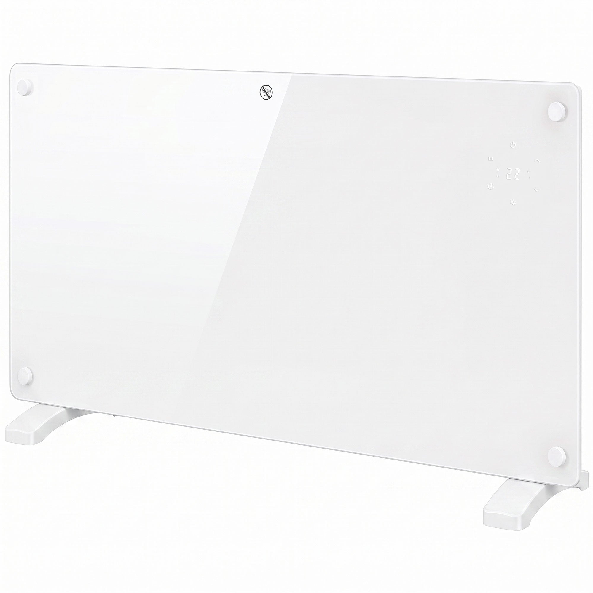 HOMCOM 1500W Smart Panel Heater Wall Mounted & Freestanding, Electric Heater with Weekly Timer, Open Window & Anti-Frost, White