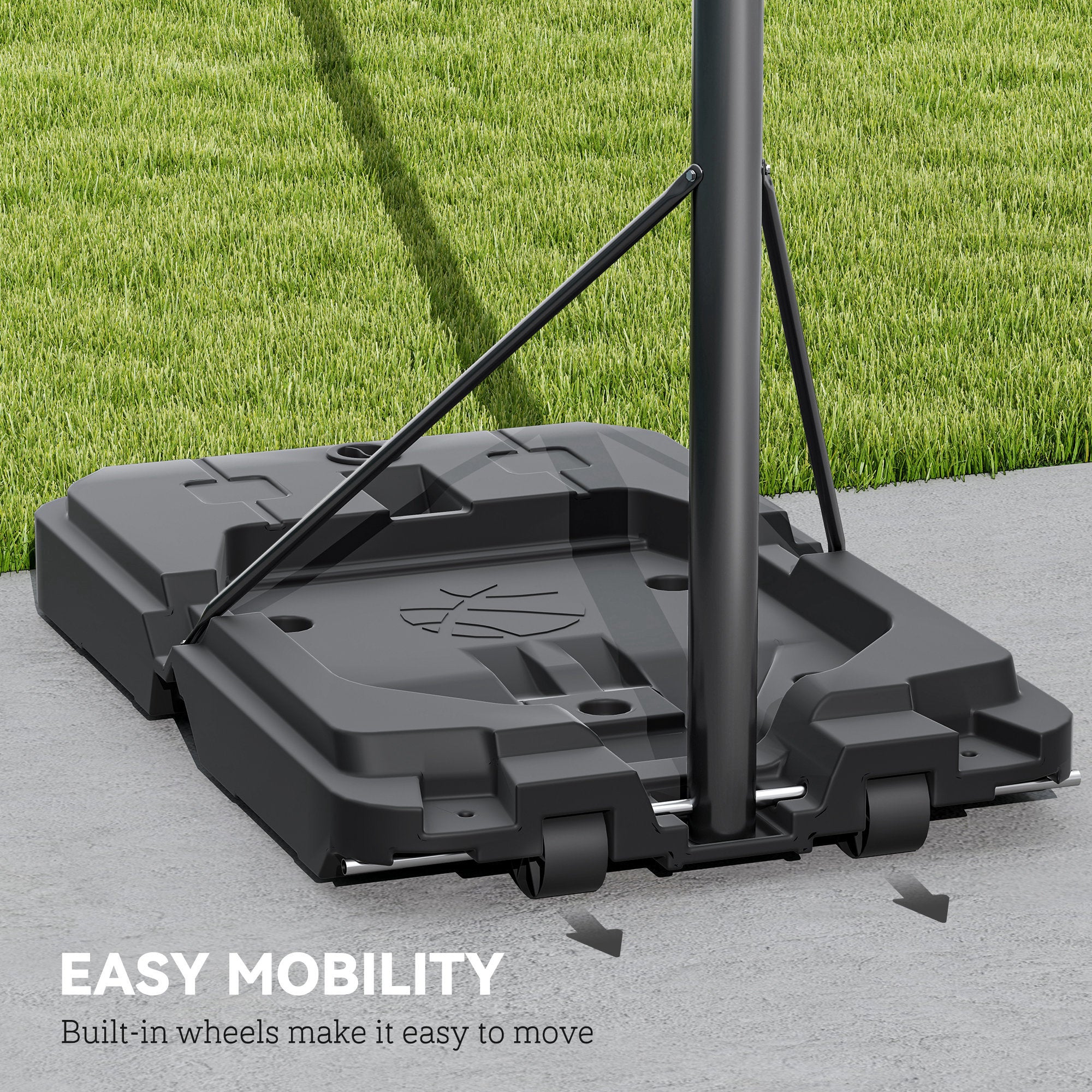 SPORTNOW Basketball Hoop Outdoor, Basketball Hoop and Stand with 10-Level Adjustable Height, Weighted Base, Portable on Wheels, 2.3-3.05m, for Teens, Juniors, Adults - North Peak Garden Furniture