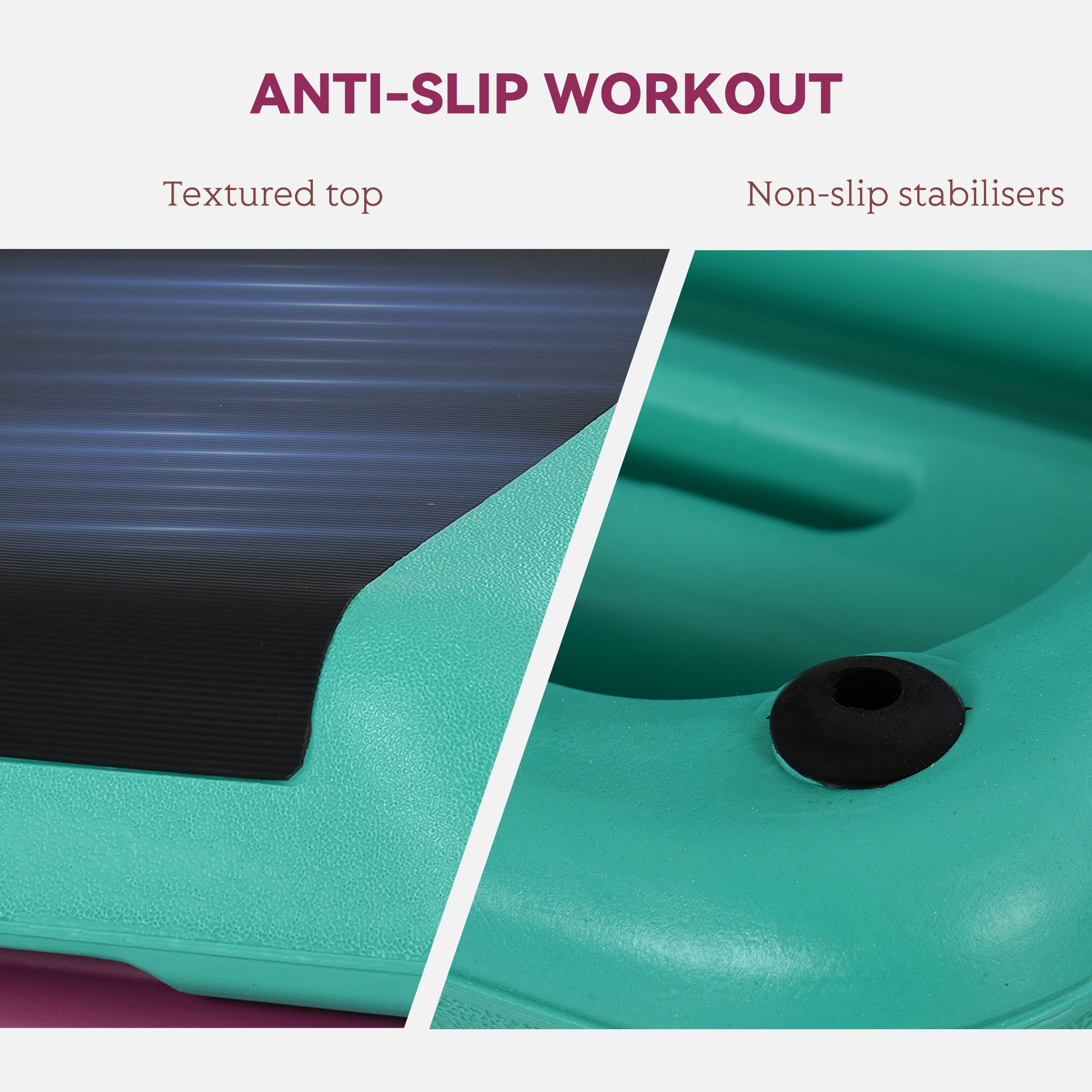 HOMCOM 3-Level Aerobic Step 10/15/20cm Steppers for Exercise Workout w/ Non-Slip Top Compact Stepper Home Office Indoor Outdoor Fitness Equipment