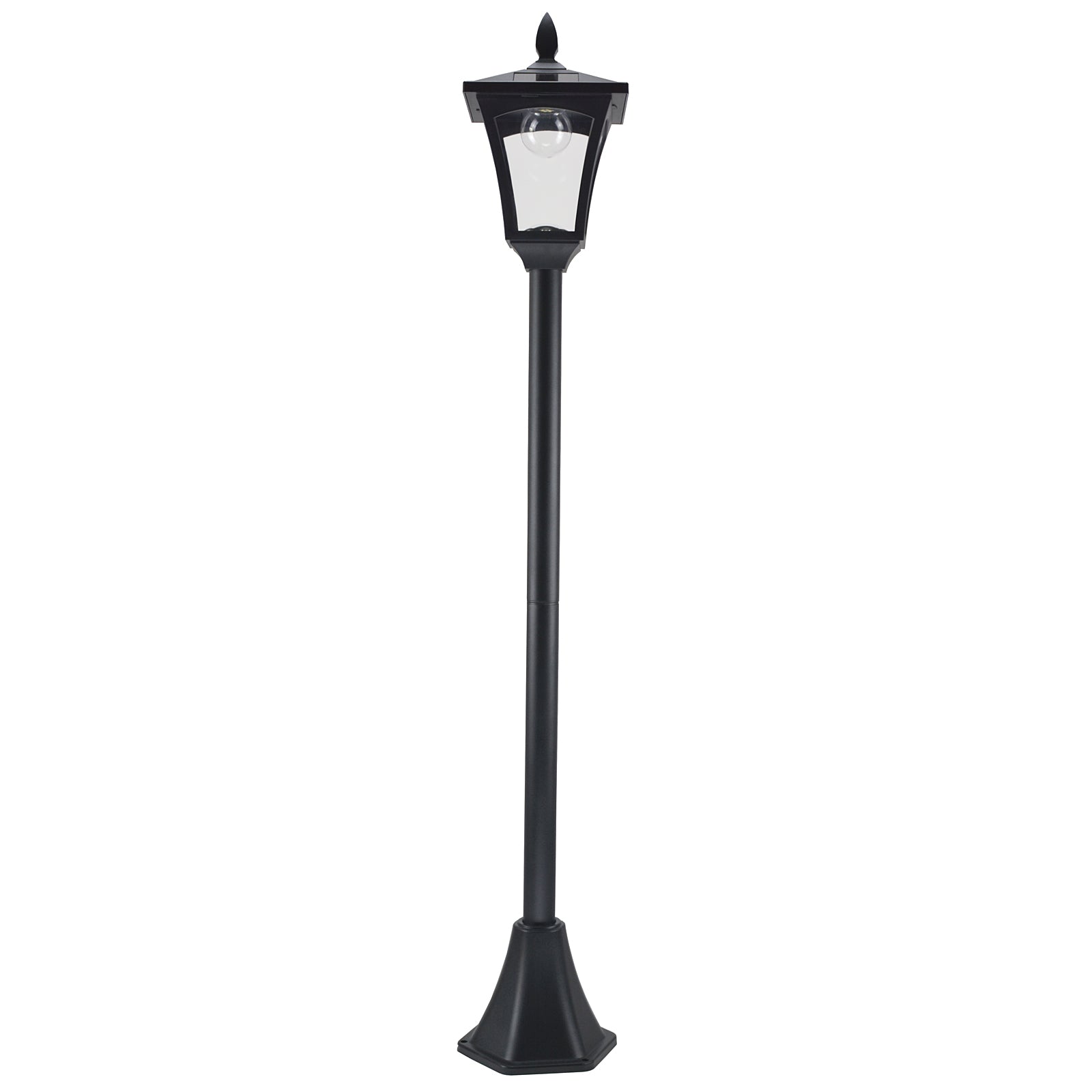 Outsunny Outdoor Garden Solar Post Lamp Sensor Dimmable LED Lantern Bollard Pathway 1.6M Tall – Black - North Peak Garden Furniture