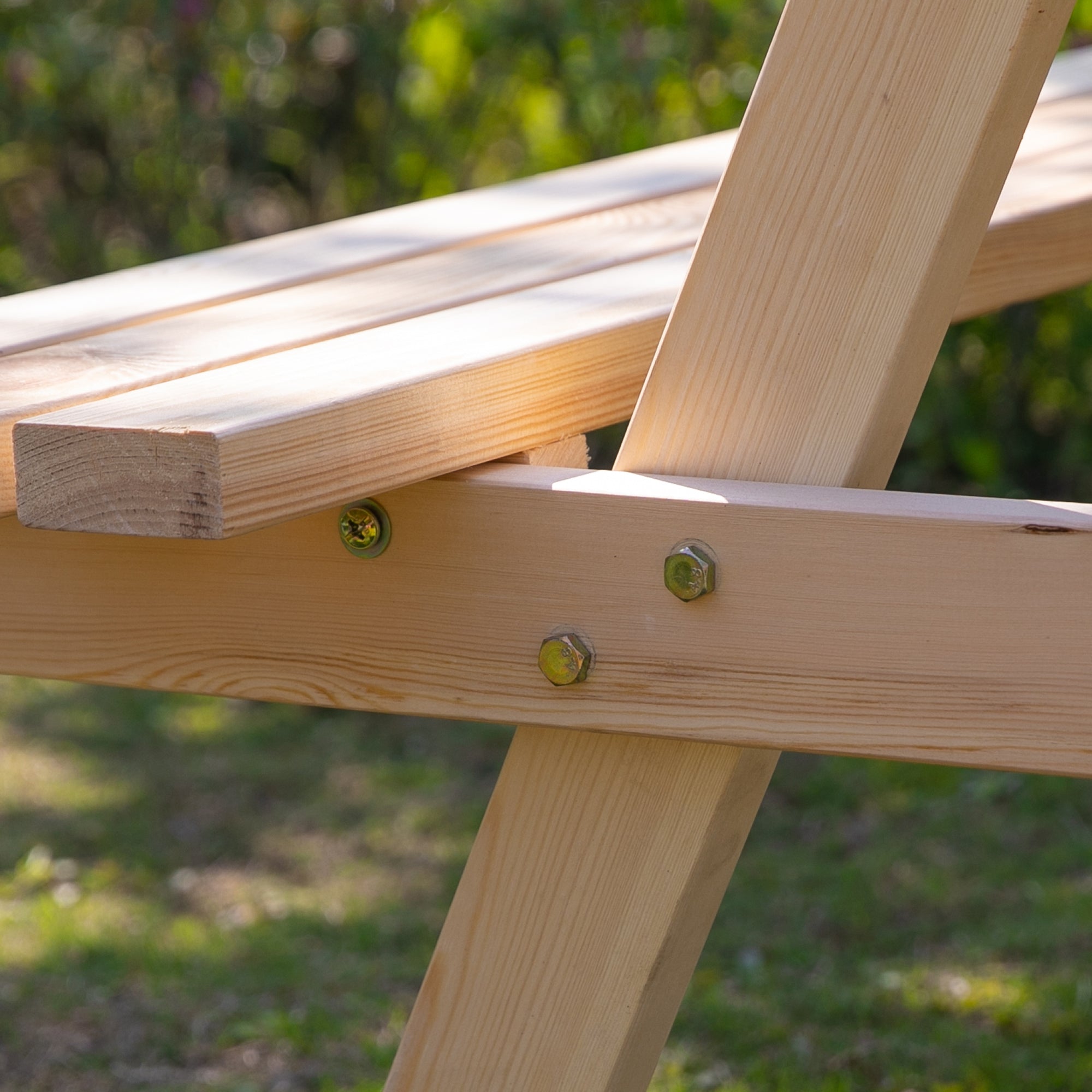 Outsunny 4 Seater Wooden Picnic Table Bench for Outdoor Garden or Patio with Parasol Cutout 150 cm - North Peak Garden Furniture