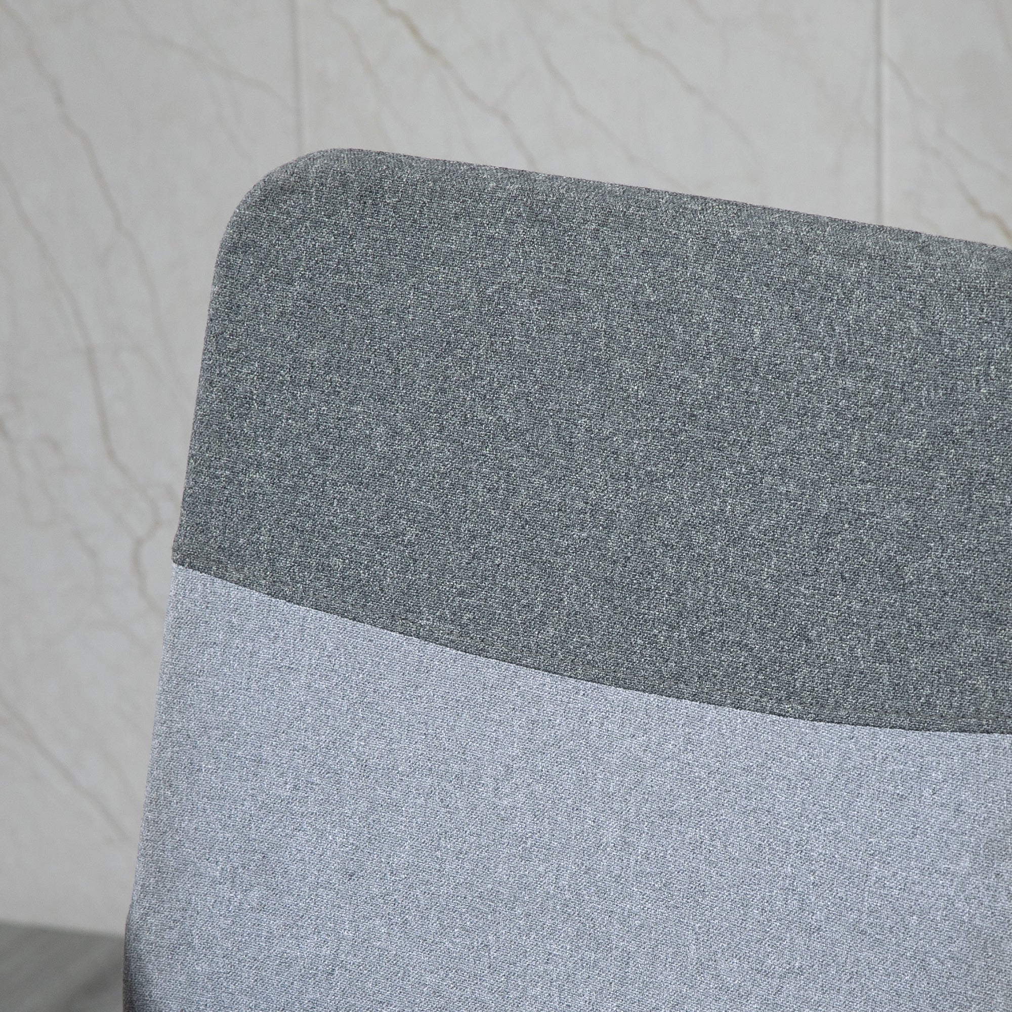 Vinsetto Office Chair Linen Fabric Swivel Computer Desk Chair Home Study Adjustable Chair with Wheels, Grey - North Peak Garden Furniture